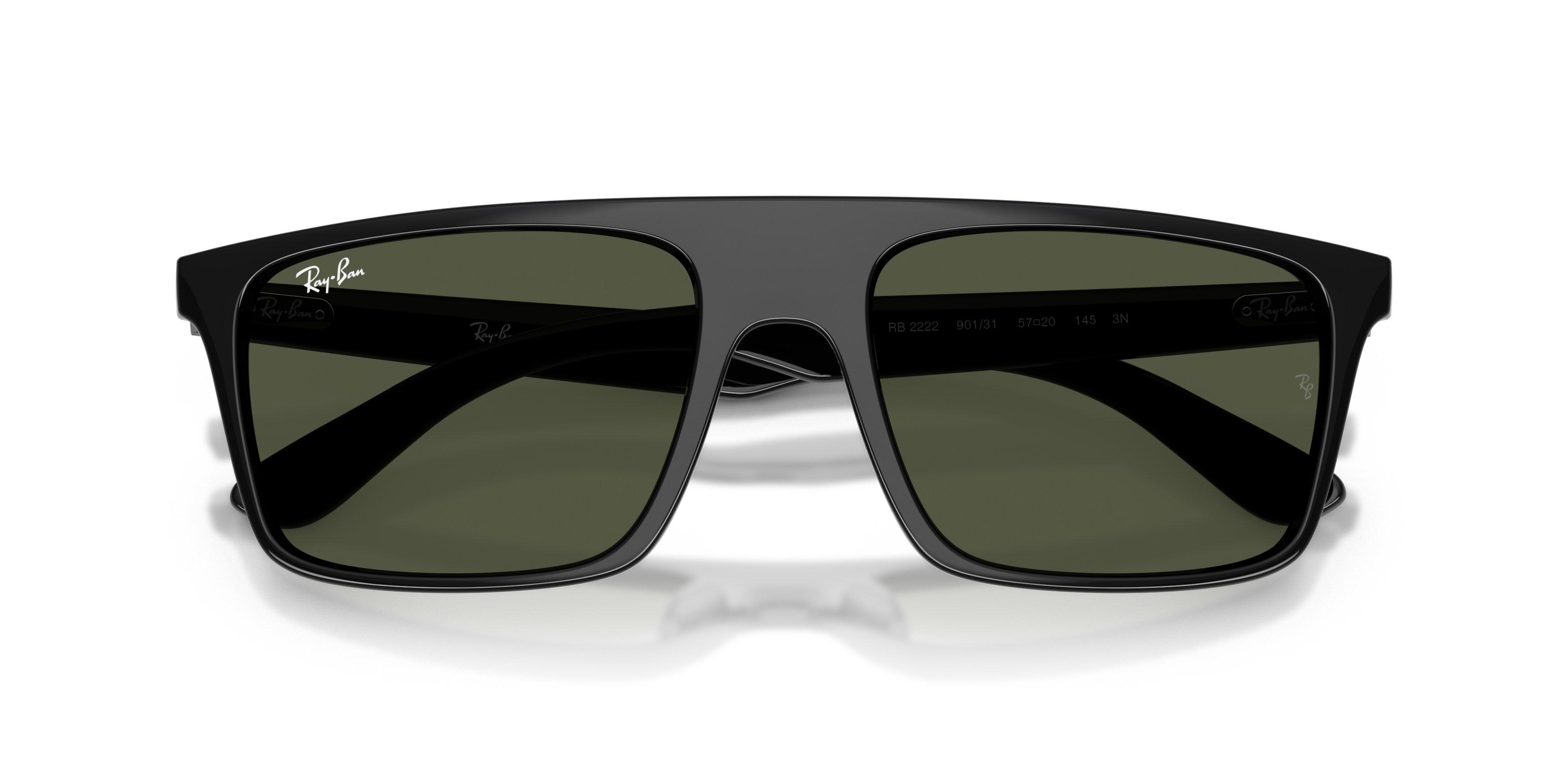 Ray-Ban RB2222 Green Sunglasses &ndash; Black - BLACK/GREEN Thumbnail View 6