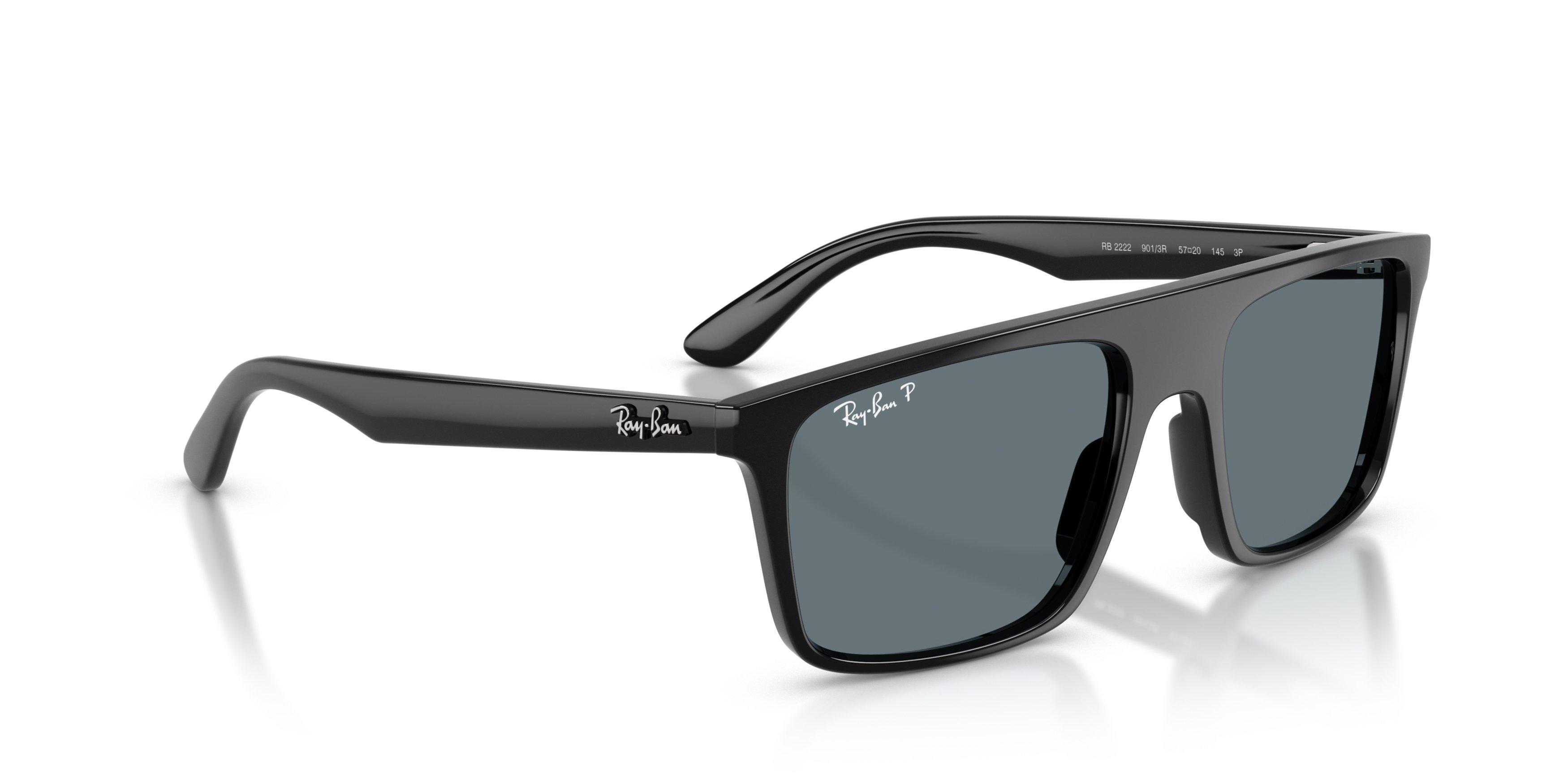 Ray-Ban RB2222 Dark Blue Polarized Sunglasses &ndash; Black - BLACK/BLUE Thumbnail View 4