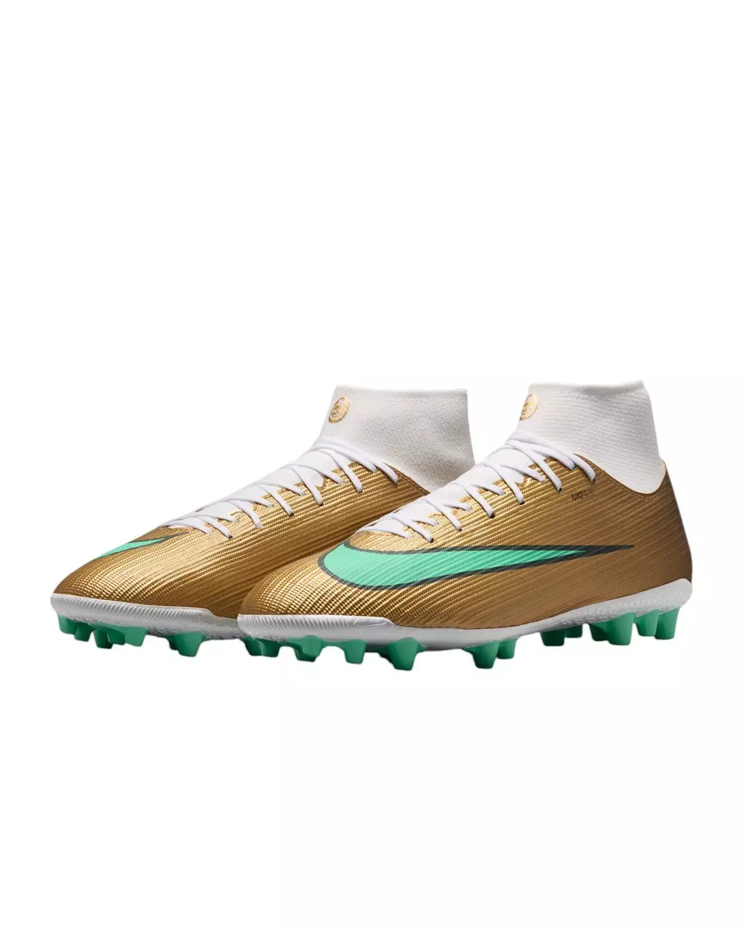 Nike Mercurial Superfly 11 Academy AG "Metallic Gold/Green Glow" Men's Soccer Cleat - GOLD/GREEN