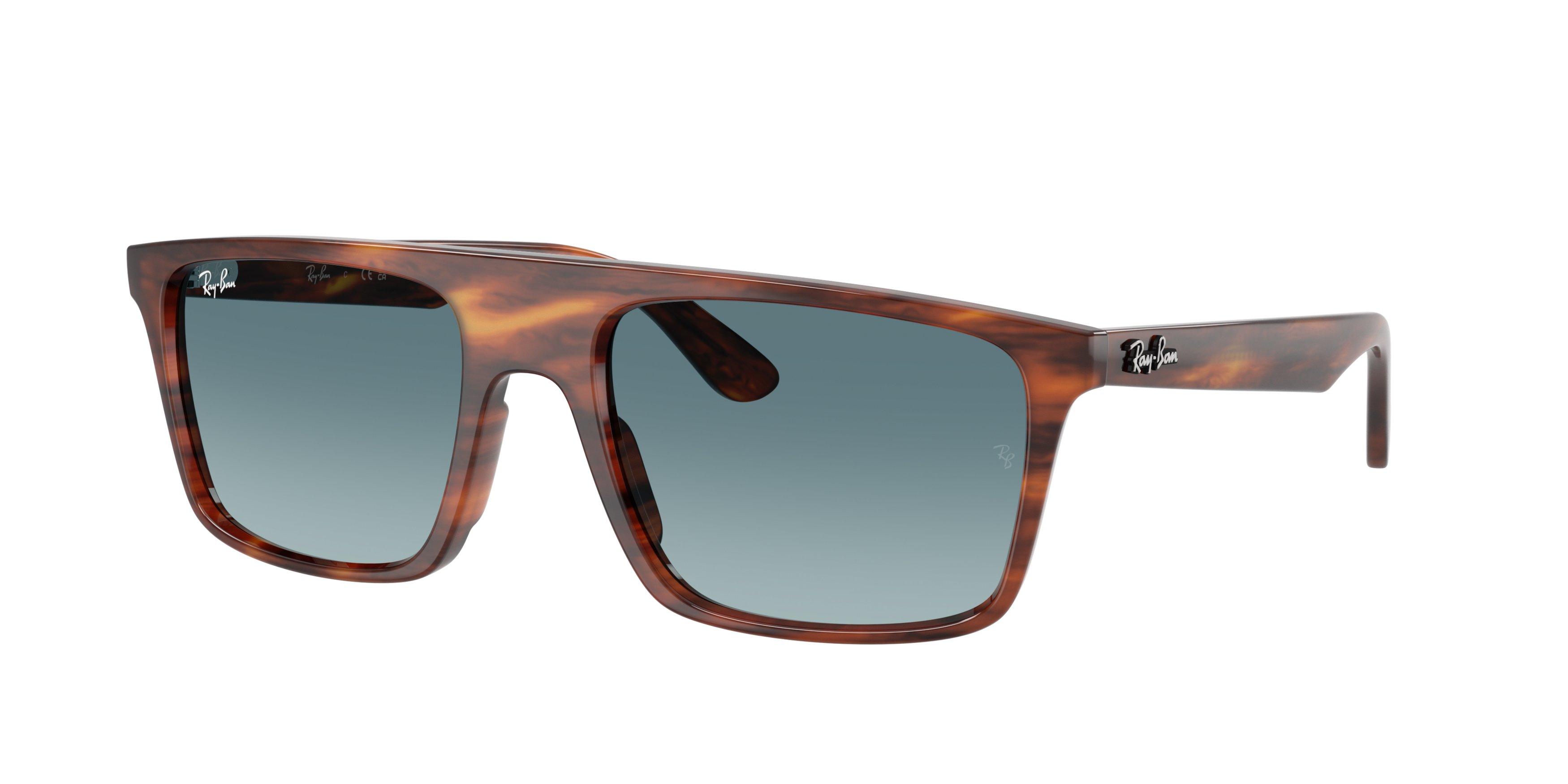 Ray-Ban RB2222 Blue Gradient Grey Sunglasses &ndash; Striped Havana - BROWN/GREY Thumbnail View 1