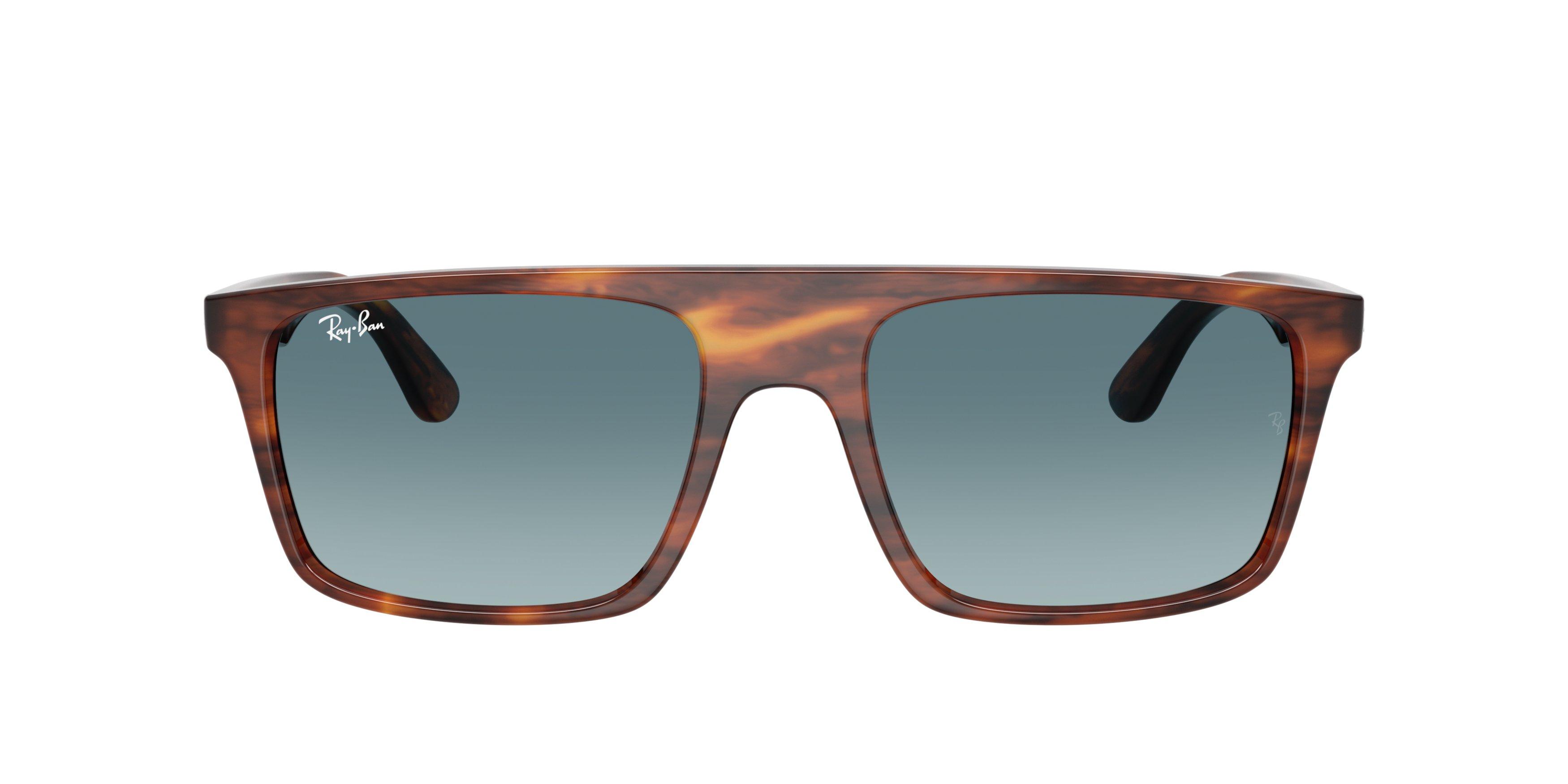 Ray-Ban RB2222 Blue Gradient Grey Sunglasses &ndash; Striped Havana - BROWN/GREY Thumbnail View 2