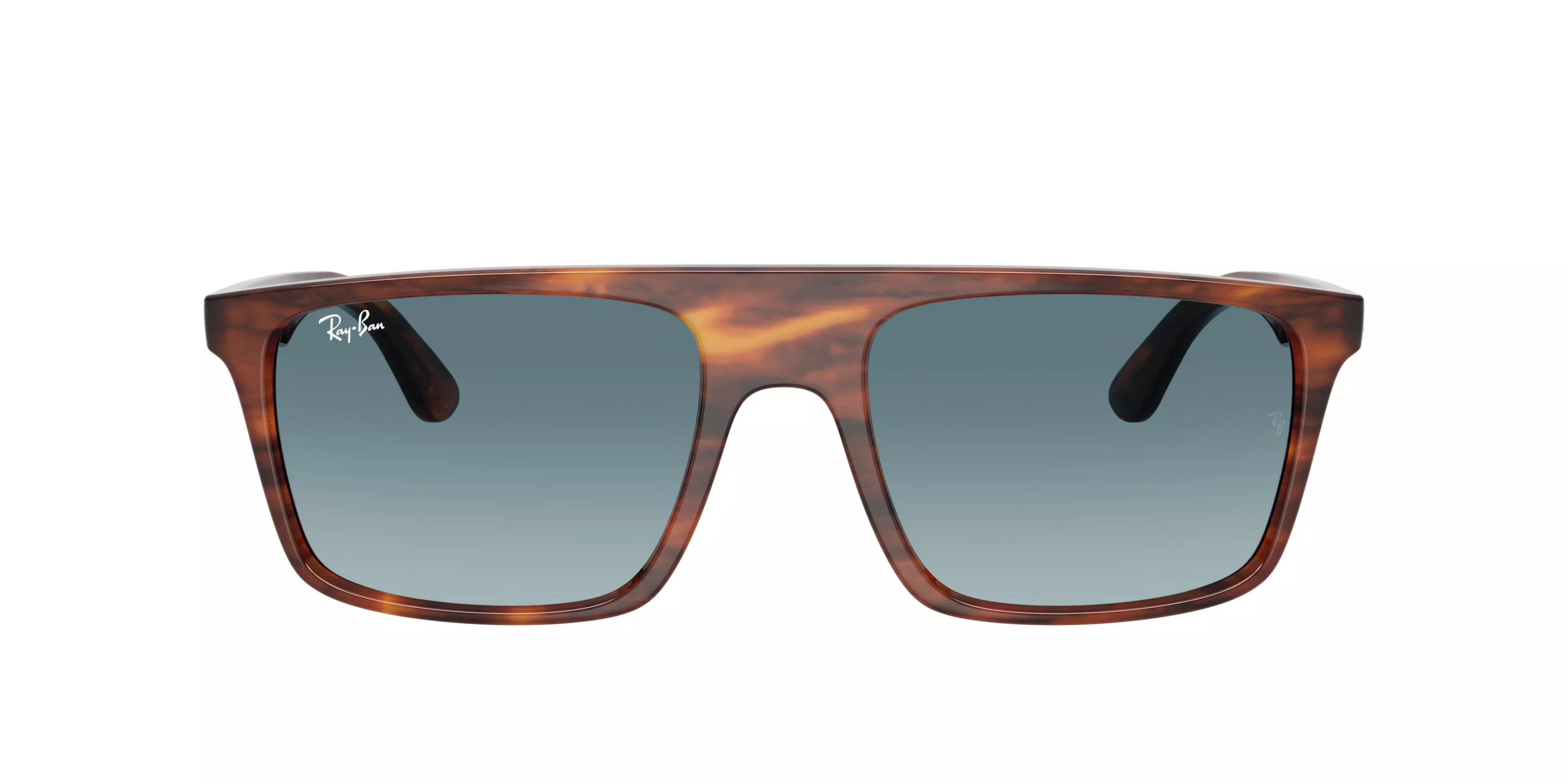Ray-Ban RB2222 Blue Gradient Grey Sunglasses – Striped Havana - BROWN/GREY