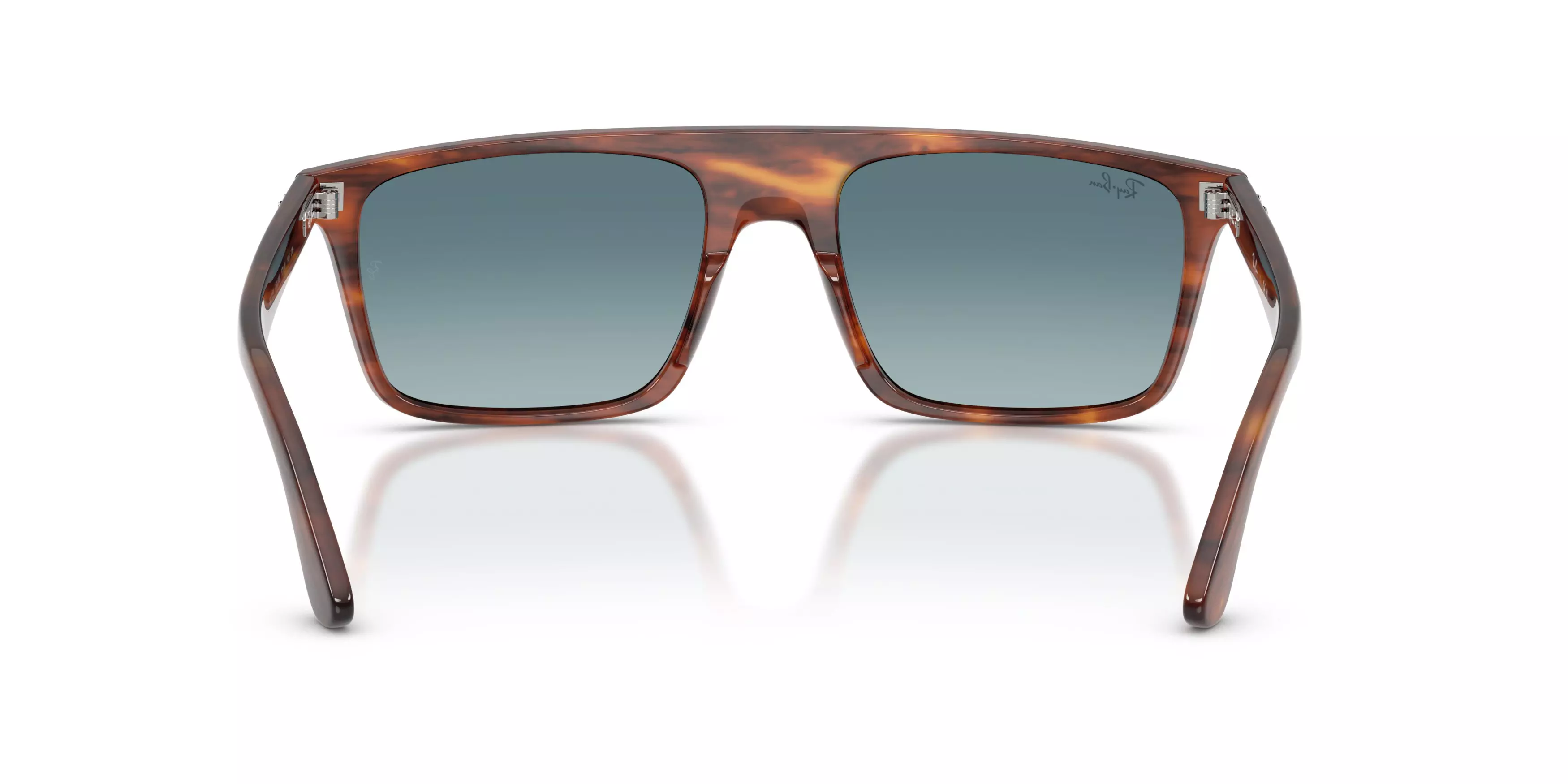 Ray-Ban RB2222 Blue Gradient Grey Sunglasses – Striped Havana - BROWN/GREY