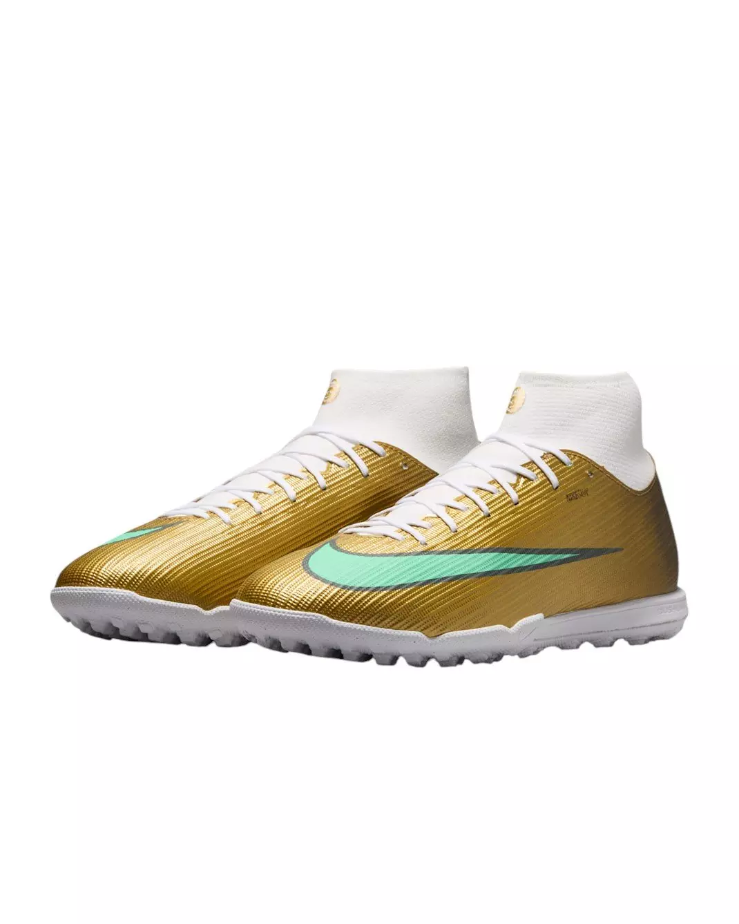 Nike Mercurial Superfly 11 Academy Turf "Metallic Gold/Green Glow" Men's Soccer Shoe - GOLD/GREEN