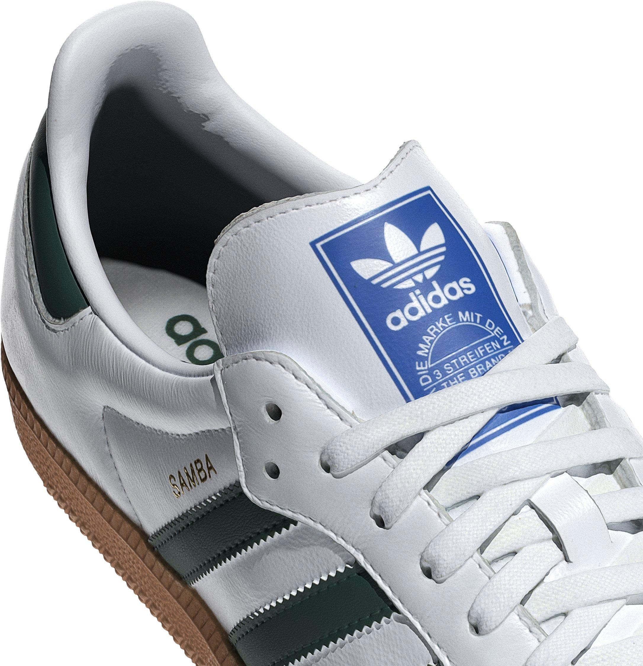 adidas Originals Samba OG "Ftwr White/Collegiate Green/Gum 3" Men's Shoe - WHITE/GREEN/GUM Thumbnail View 7