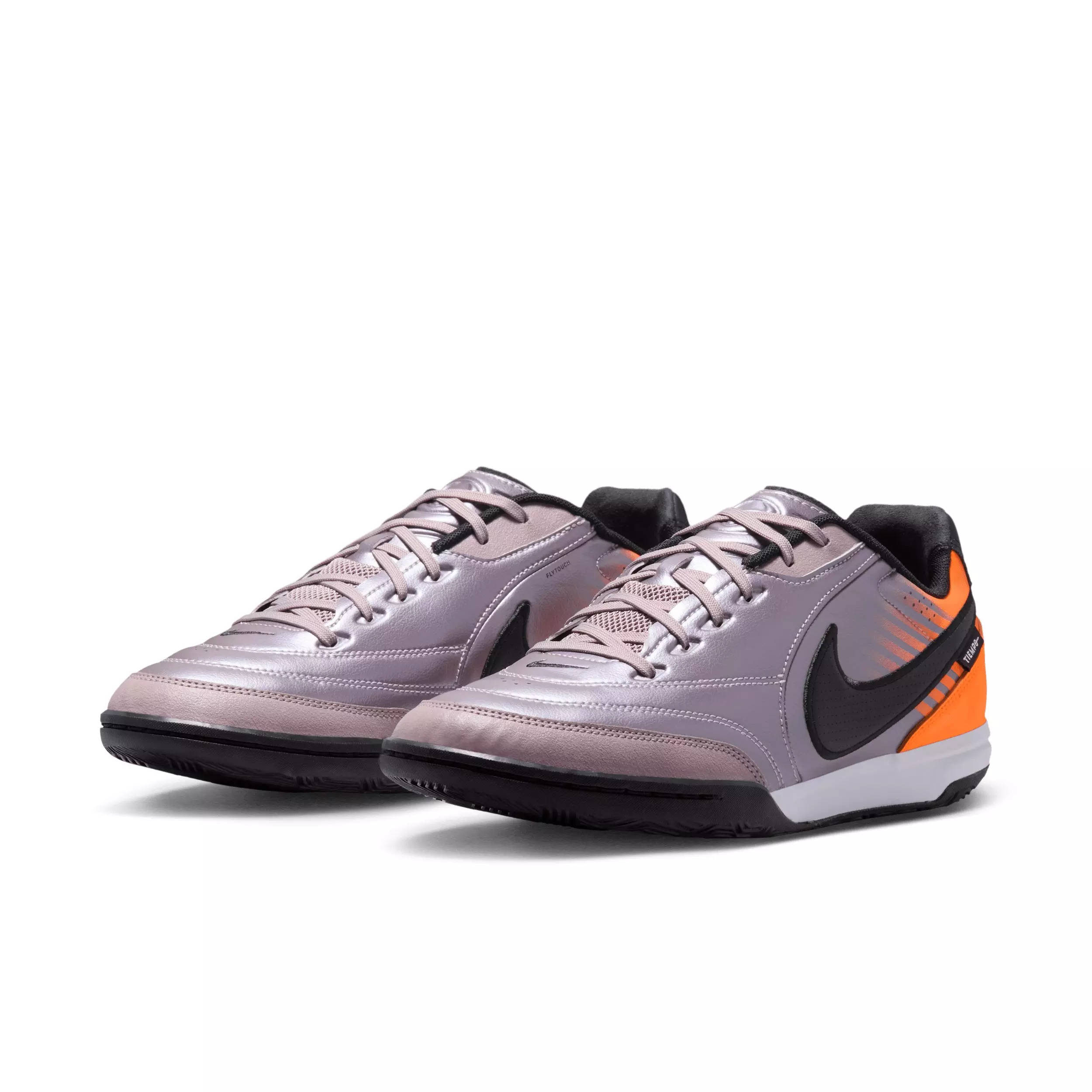 Nike Tiempo Streetgato PRM Heritage IC "Bleached Lilac/Total Orange/Black" Men's Soccer Shoe - LILAC/ORANGE/BLACK