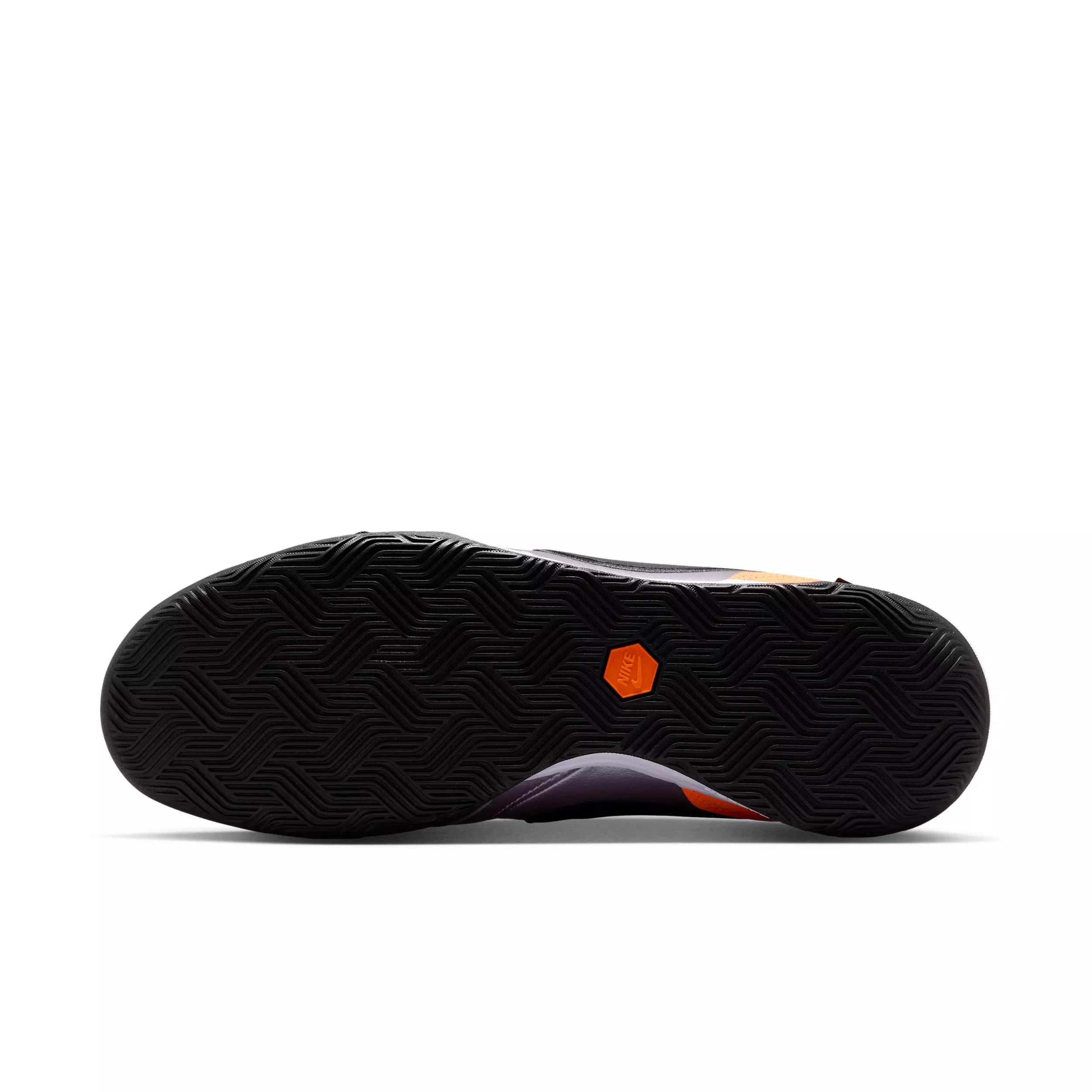 Nike Tiempo Streetgato PRM Heritage IC "Bleached Lilac/Total Orange/Black" Men's Soccer Shoe - LILAC/ORANGE/BLACK