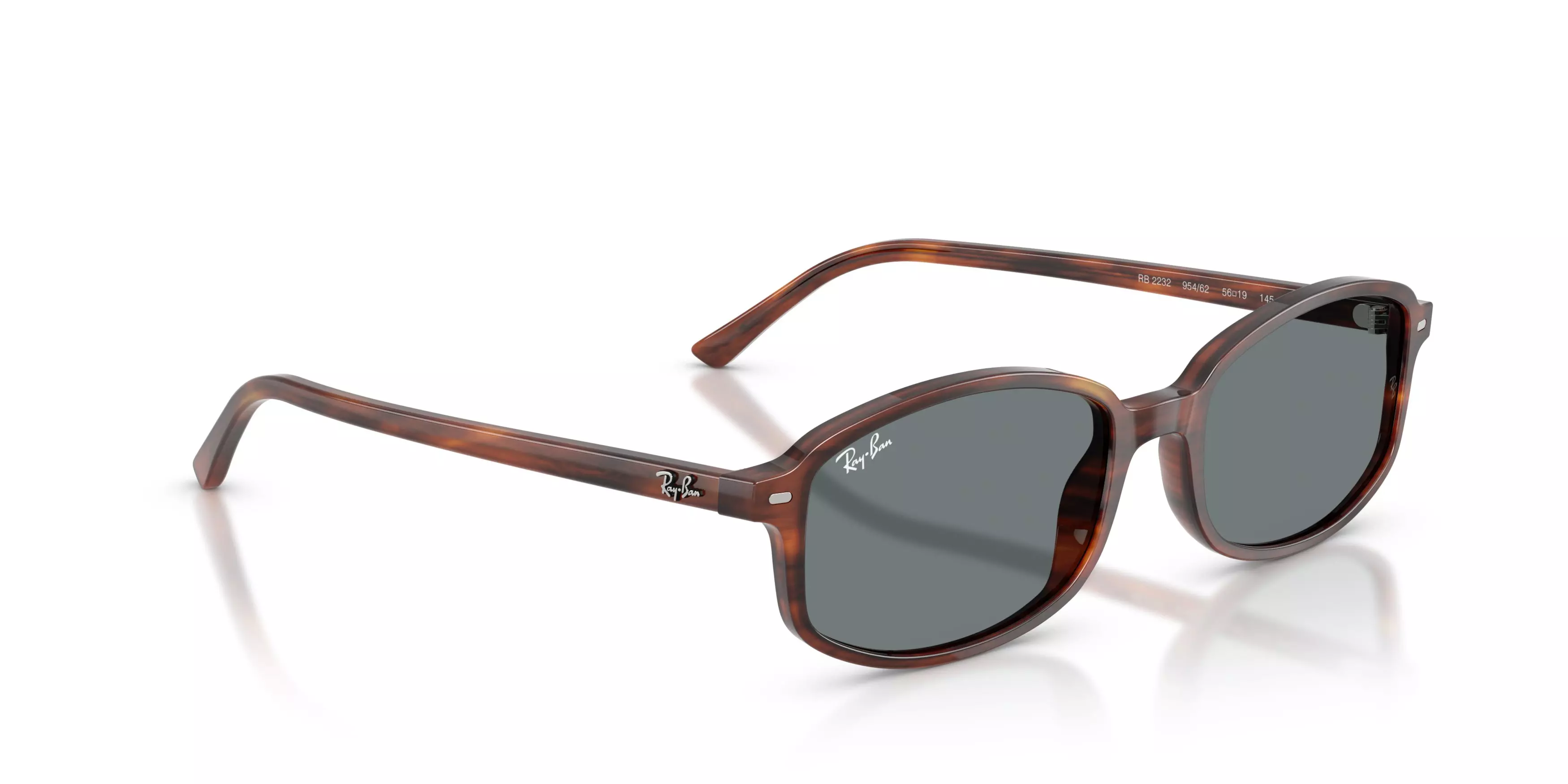 Ray-Ban RB2232 Blue Sunglasses – Striped Havana - BROWN