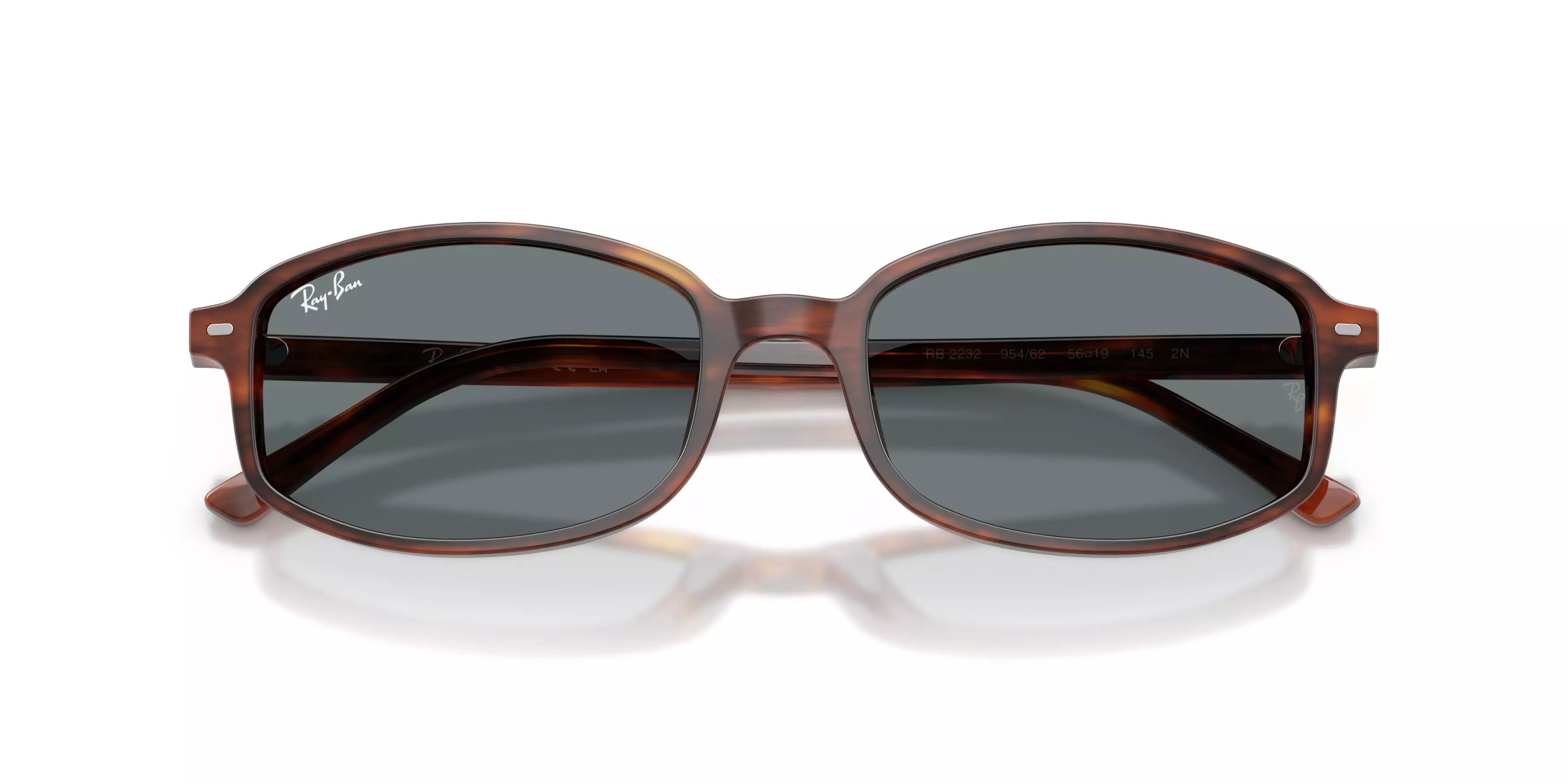 Ray-Ban RB2232 Blue Sunglasses – Striped Havana - BROWN