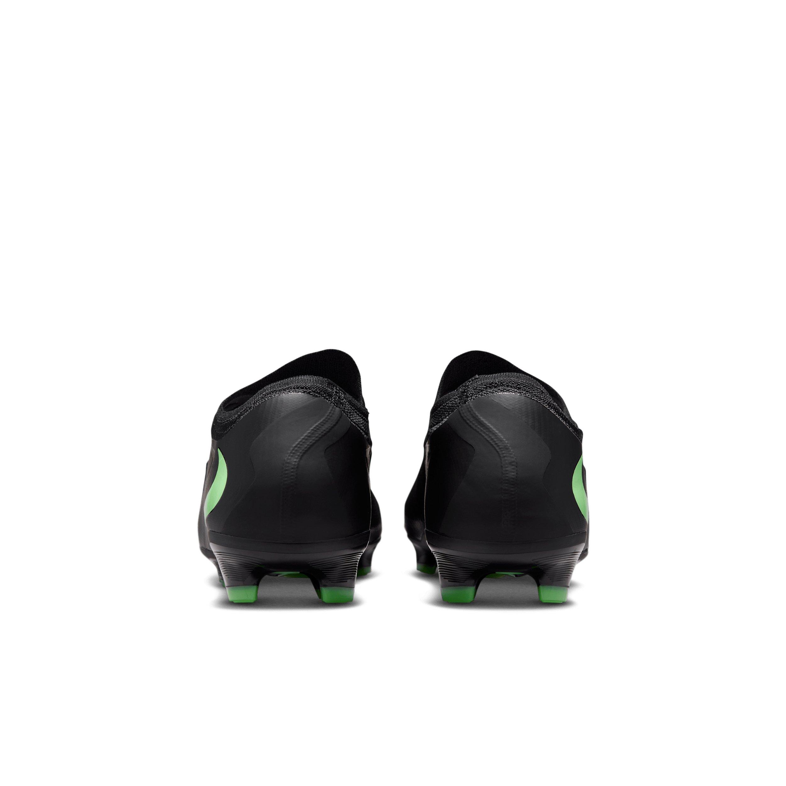 Nike Phantom 6 Low Pro FG "Black/Black/Illusion Green" Men's Soccer Cleat - BLACK/BLACK/GREEN Thumbnail View 5