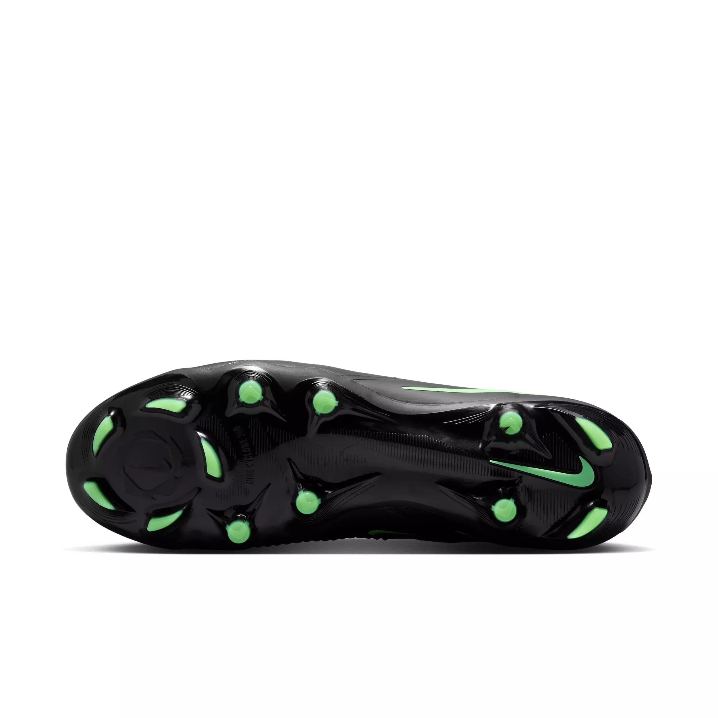 Nike Phantom 6 Low Pro FG "Black/Black/Illusion Green" Men's Soccer Cleat - BLACK/BLACK/GREEN