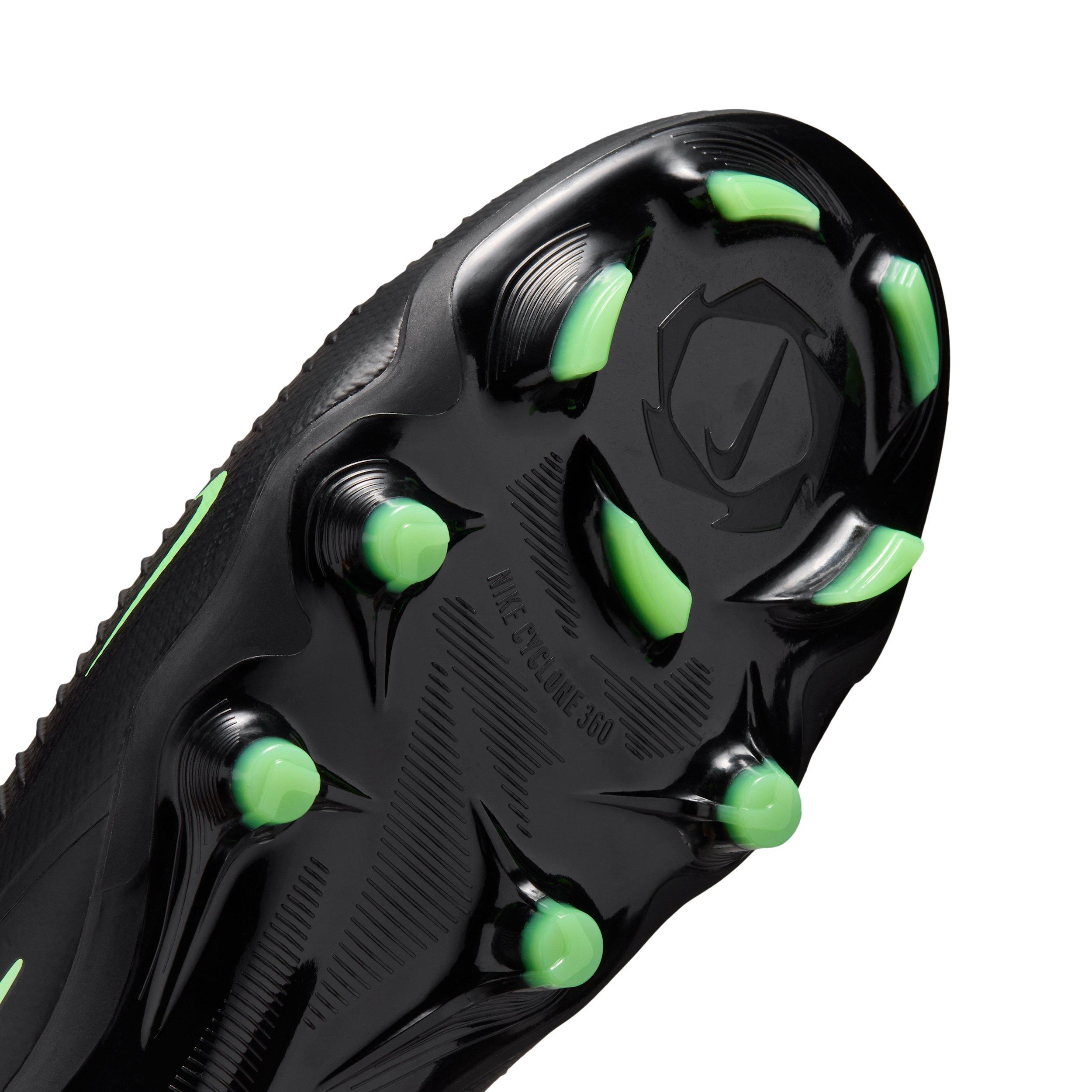 Nike Phantom 6 Low Pro FG "Black/Black/Illusion Green" Men's Soccer Cleat - BLACK/BLACK/GREEN Thumbnail View 7