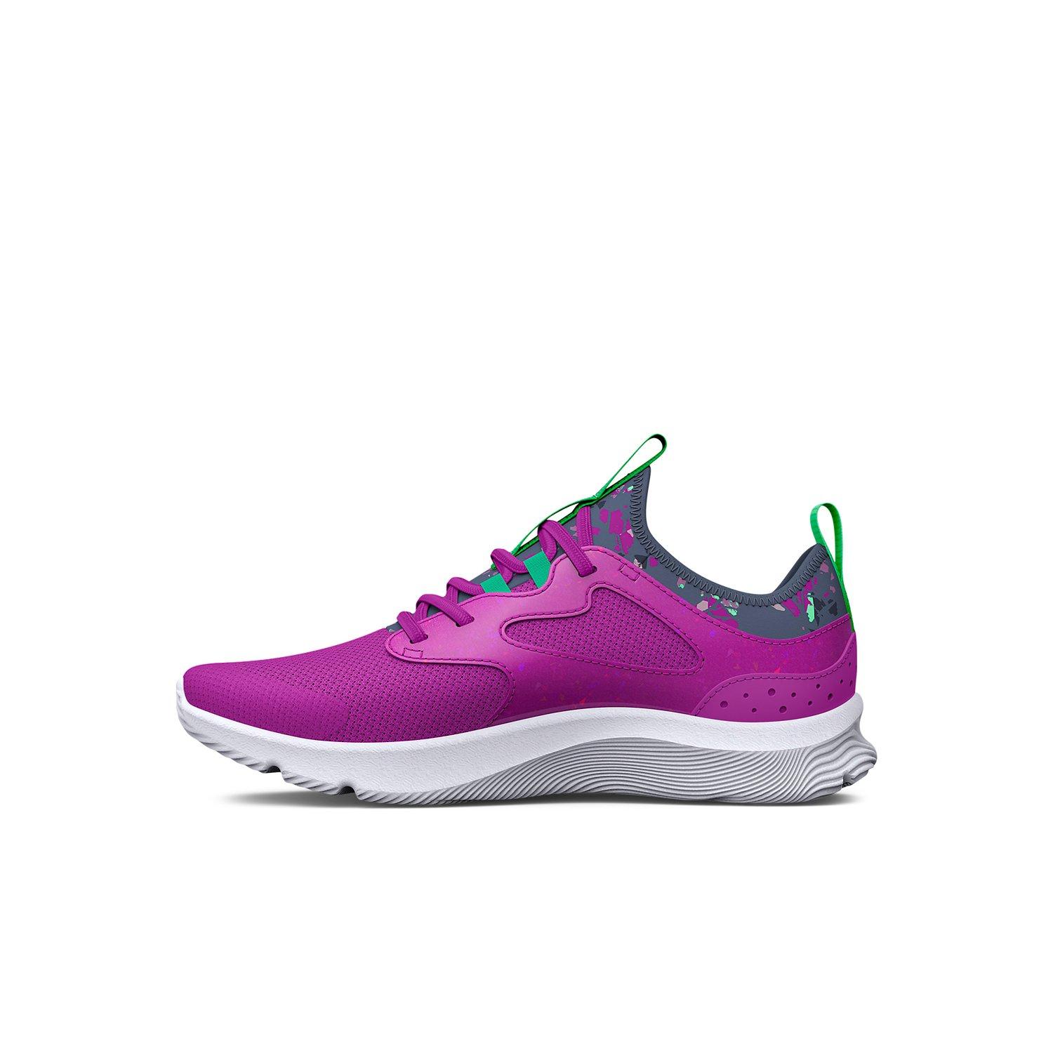 Under Armour Infinity 2.0 AL Printed "Strobe/Aurora Purple" Preschool Girls' Running Shoe - STROBE/PURPLE Thumbnail View 2