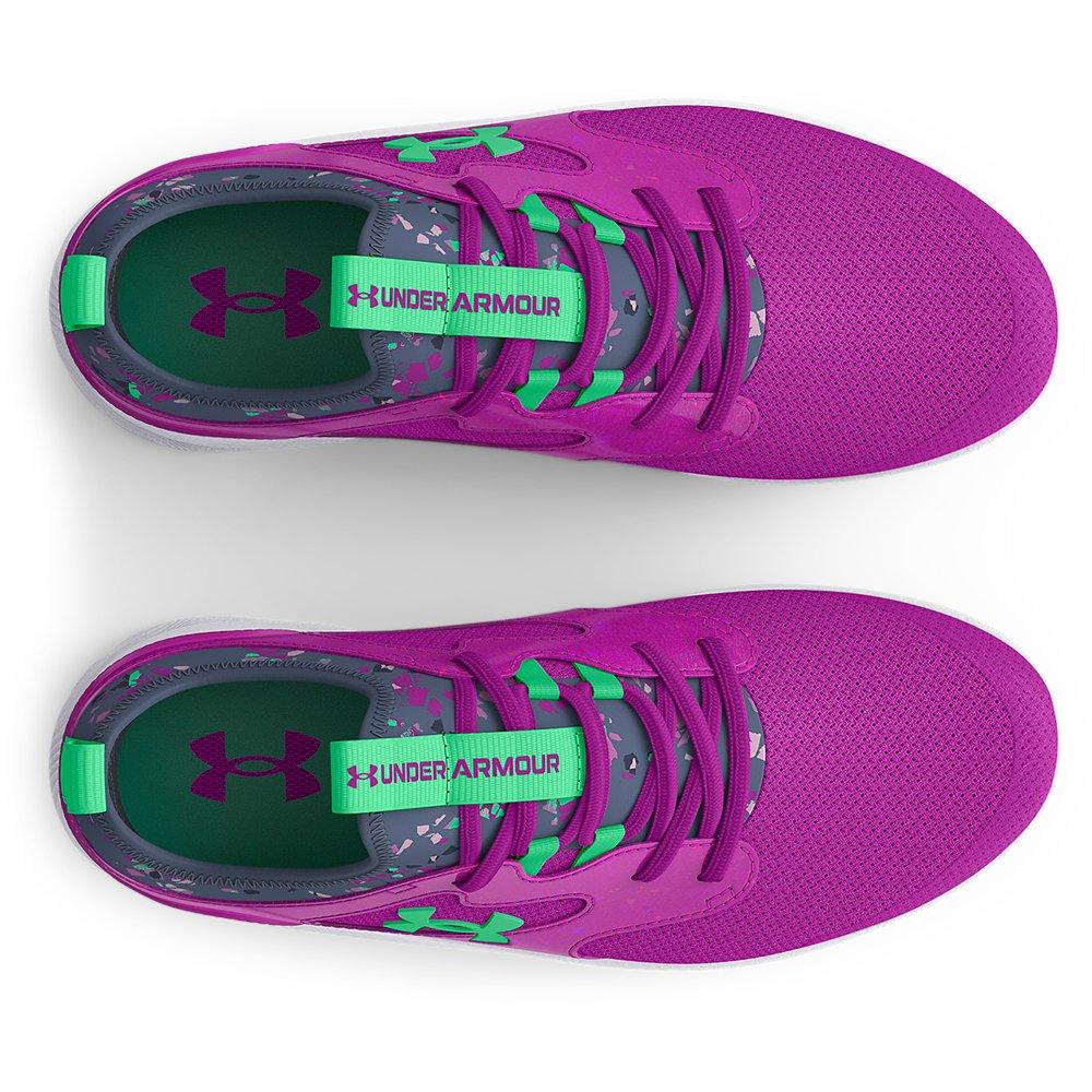 Under Armour Infinity 2.0 AL Printed "Strobe/Aurora Purple" Preschool Girls' Running Shoe - STROBE/PURPLE Thumbnail View 3