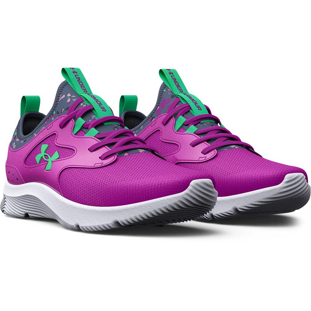 Under Armour Infinity 2.0 AL Printed "Strobe/Aurora Purple" Preschool Girls' Running Shoe - STROBE/PURPLE Thumbnail View 5