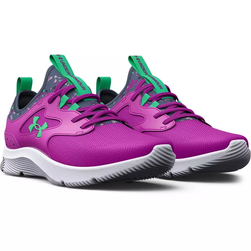 Under Armour Infinity 2.0 AL Printed "Strobe/Aurora Purple" Preschool Girls' Running Shoe - STROBE/PURPLE
