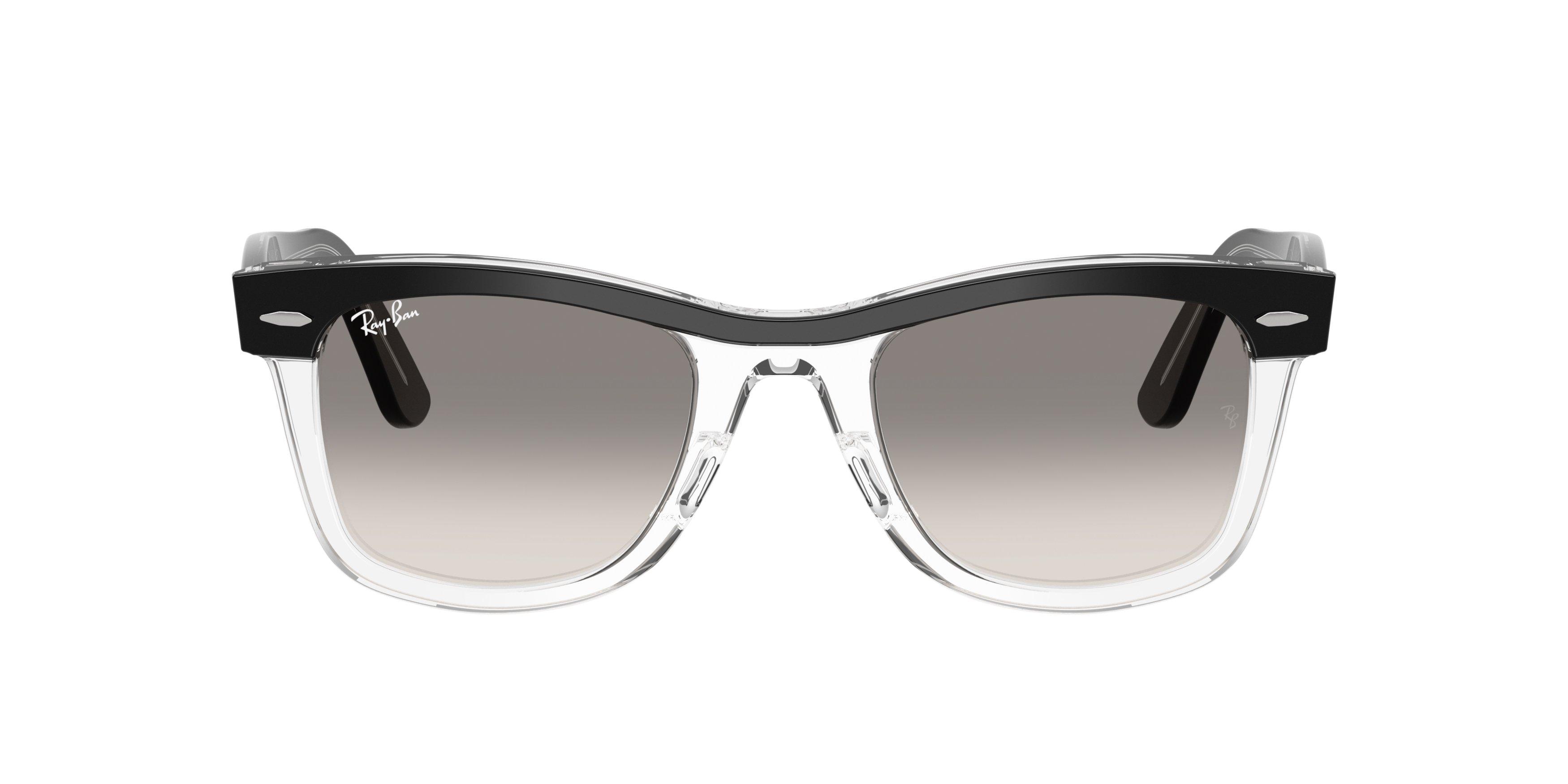 Ray-Ban Wayfarer Clear Grey Gradient Sunglasses &ndash; Black on Transparent - BLACK/GREY Thumbnail View 2