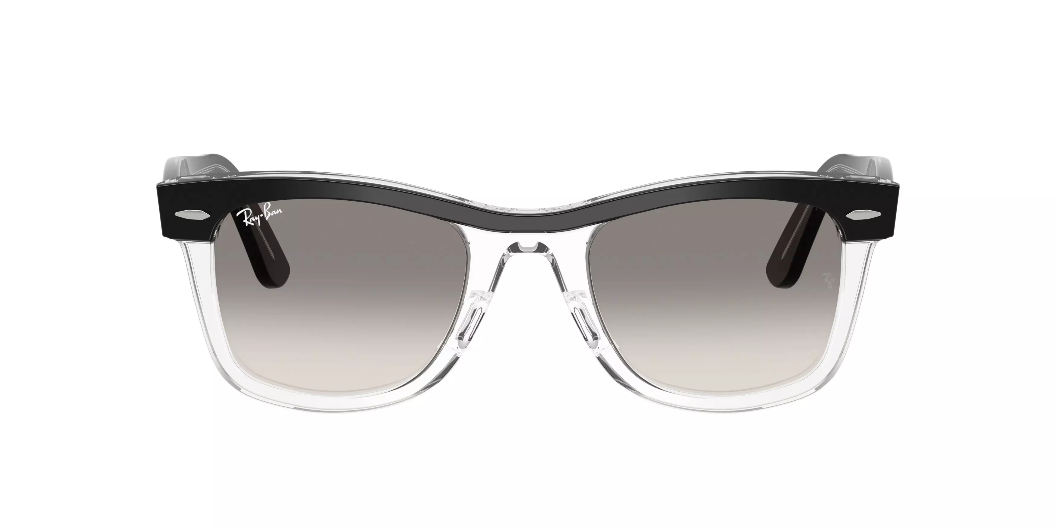 Ray-Ban Wayfarer Clear Grey Gradient Sunglasses – Black on Transparent - BLACK/GREY