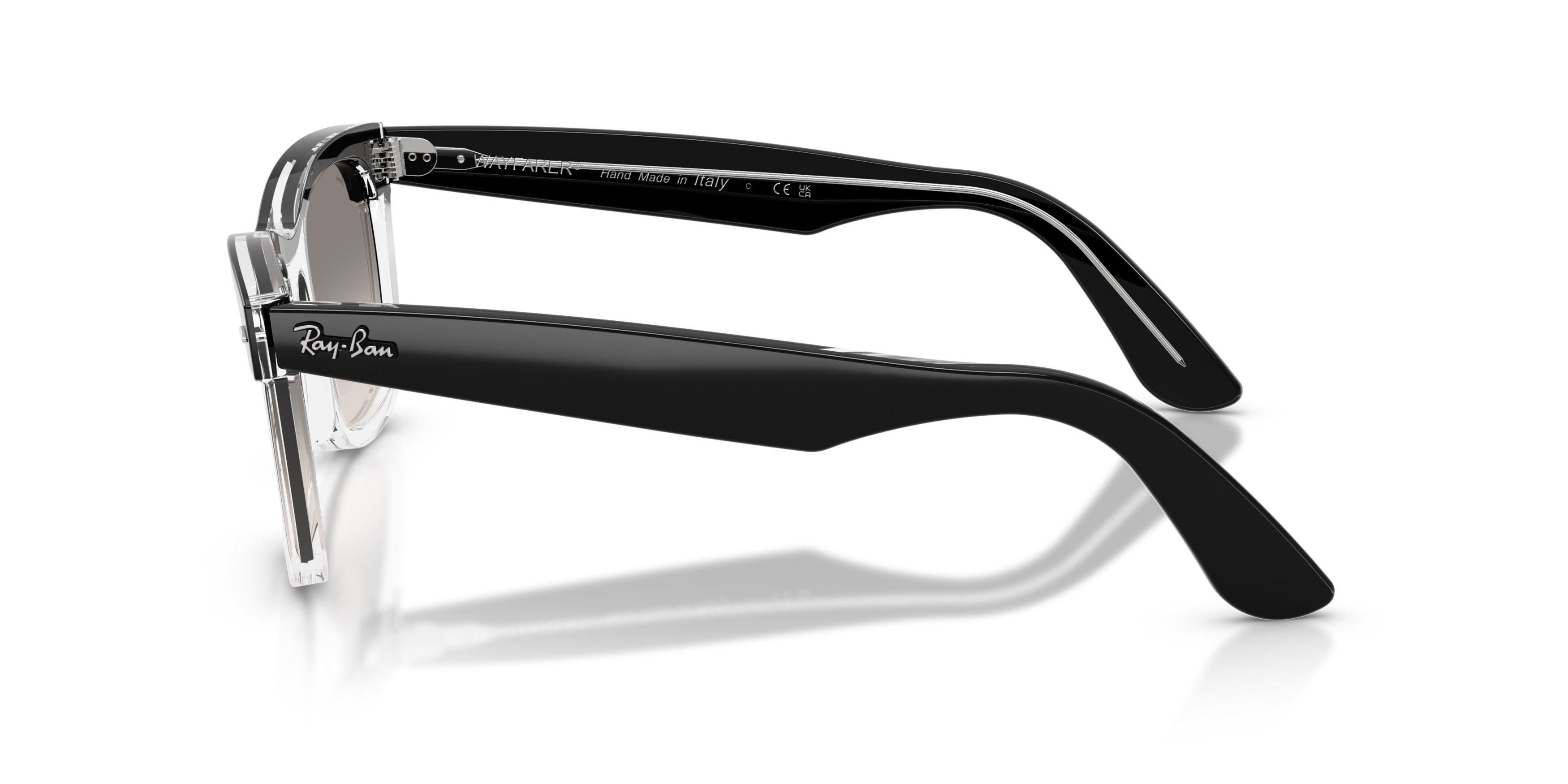 Ray-Ban Wayfarer Clear Grey Gradient Sunglasses &ndash; Black on Transparent - BLACK/GREY Thumbnail View 5