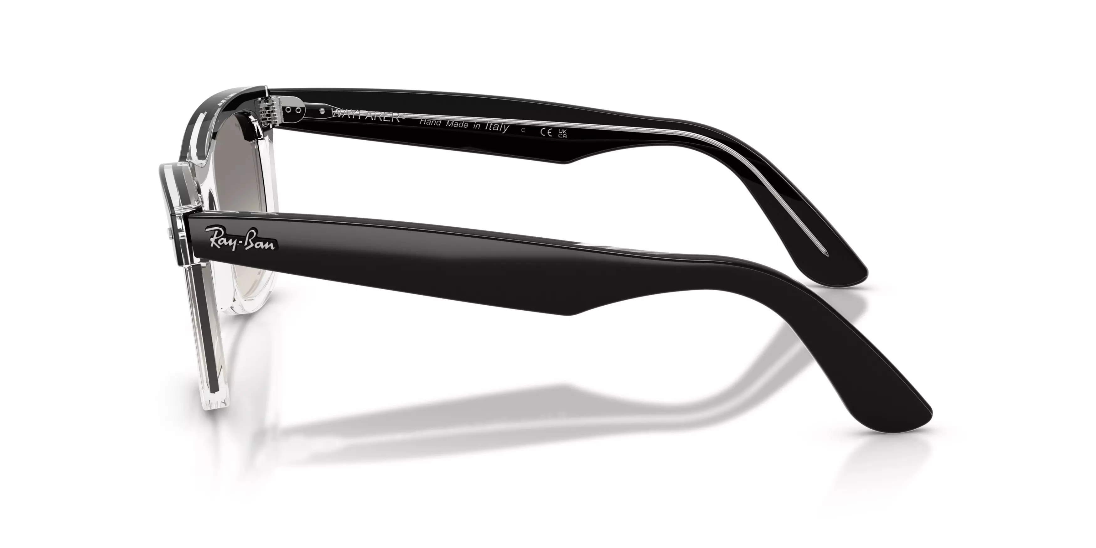 Ray-Ban Wayfarer Clear Grey Gradient Sunglasses – Black on Transparent - BLACK/GREY
