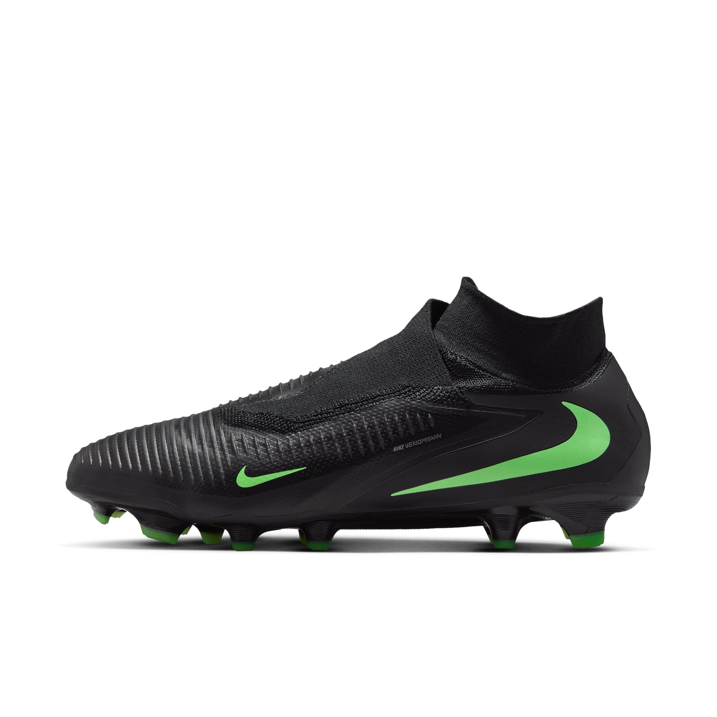Nike Phantom 6 High Pro FG "Black/Black/Illusion Green" Men's Soccer Cleat - BLACK/BLACK/GREEN