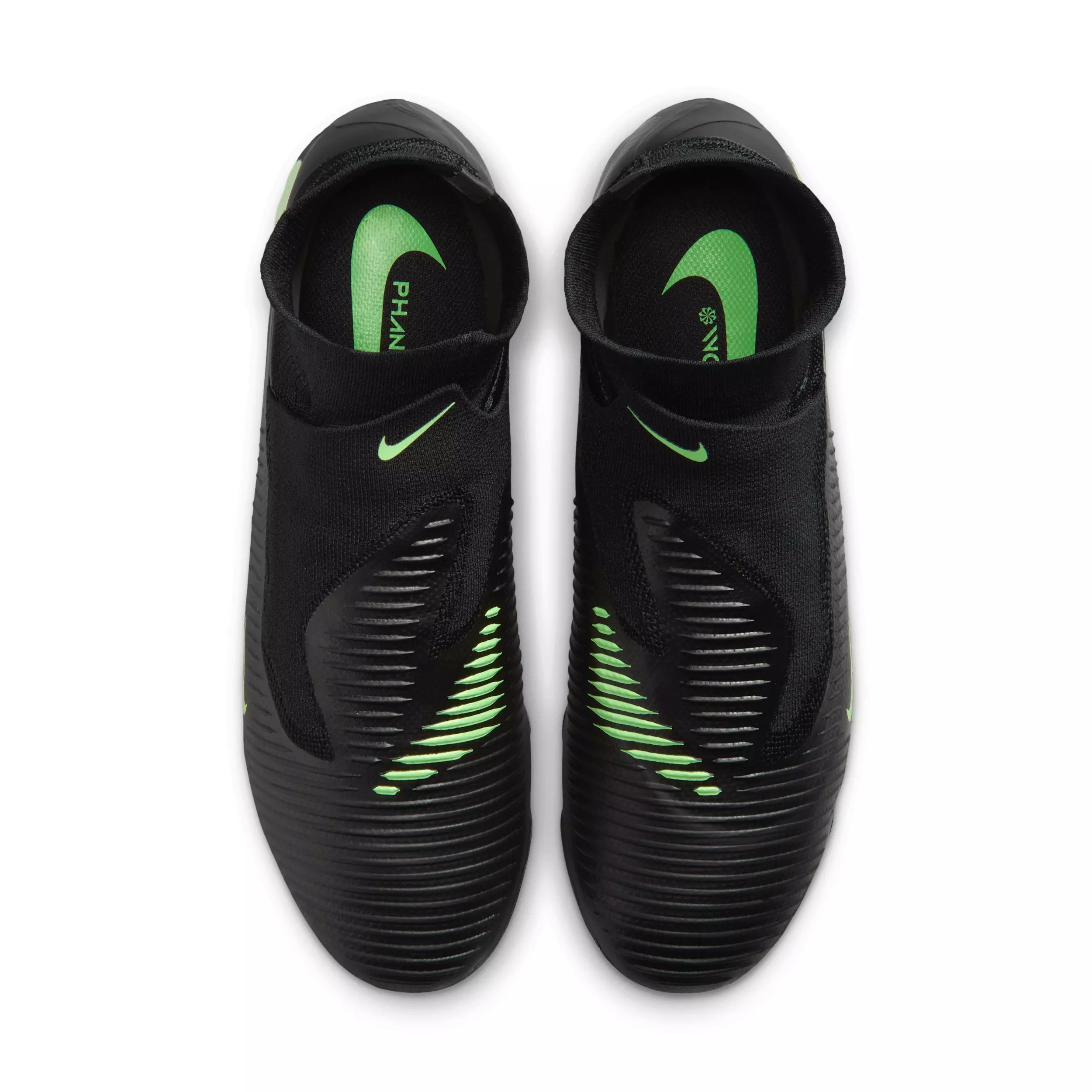 Nike Phantom 6 High Pro FG "Black/Black/Illusion Green" Men's Soccer Cleat - BLACK/BLACK/GREEN