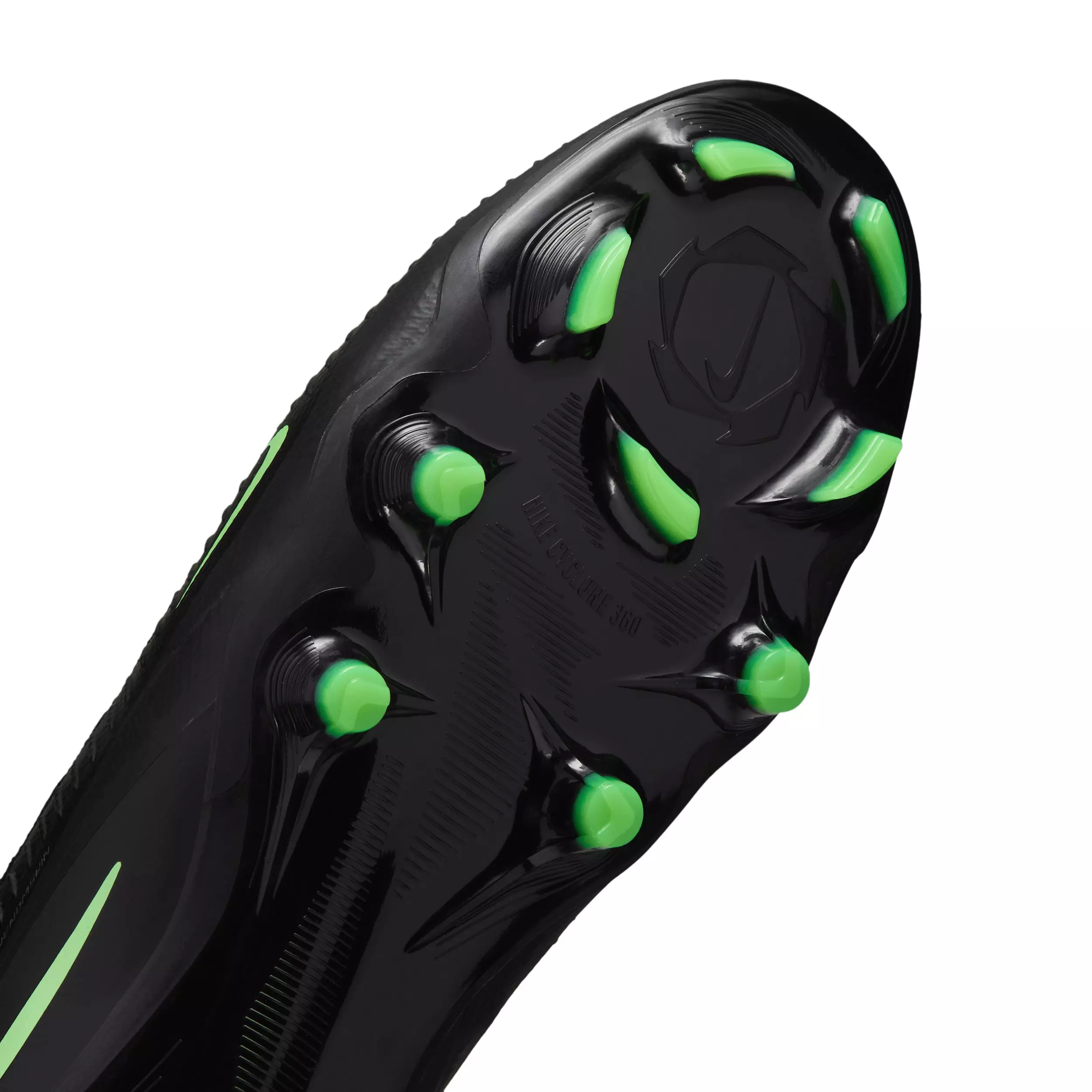 Nike Phantom 6 High Pro FG "Black/Black/Illusion Green" Men's Soccer Cleat - BLACK/BLACK/GREEN