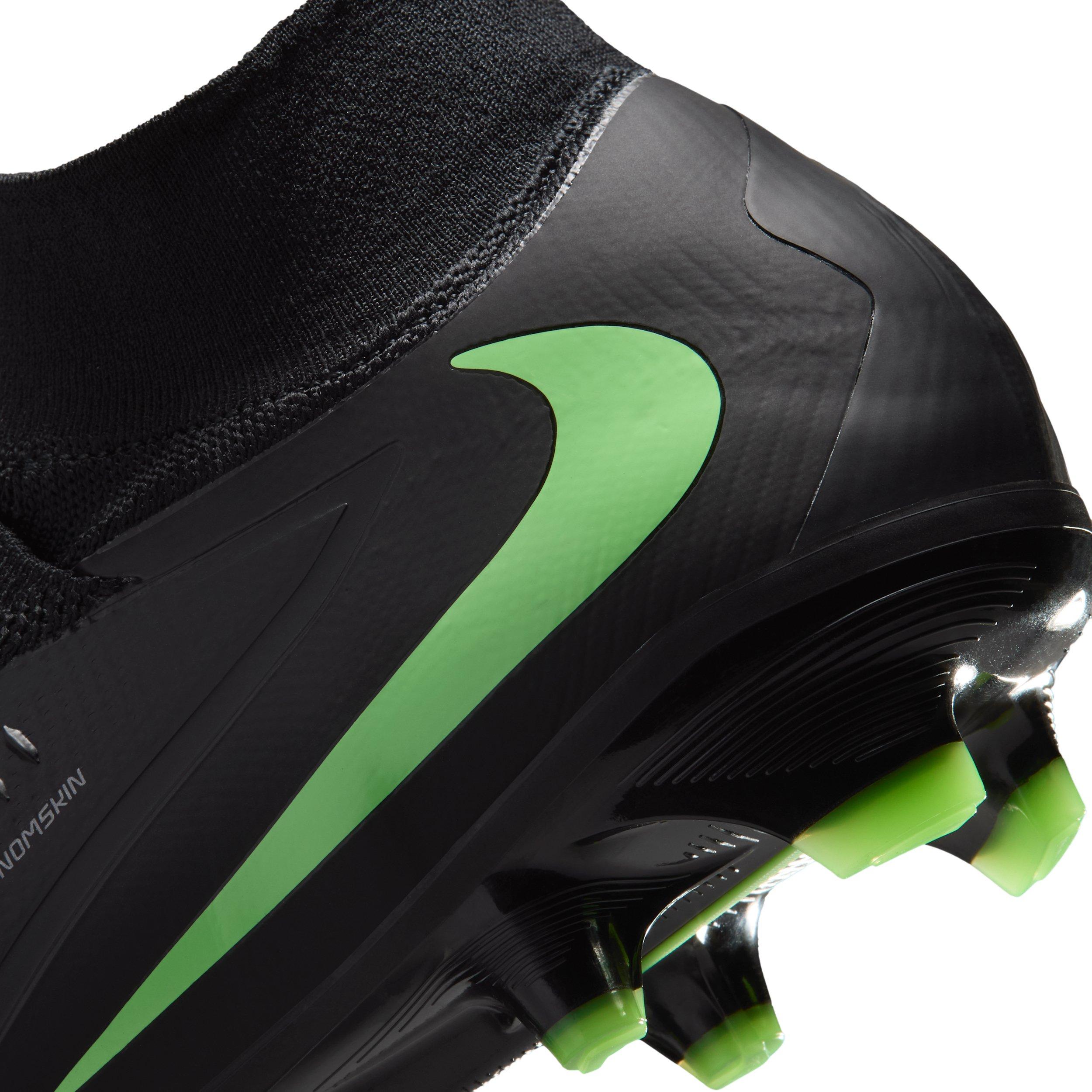 Nike Phantom 6 High Pro FG "Black/Black/Illusion Green" Men's Soccer Cleat - BLACK/BLACK/GREEN