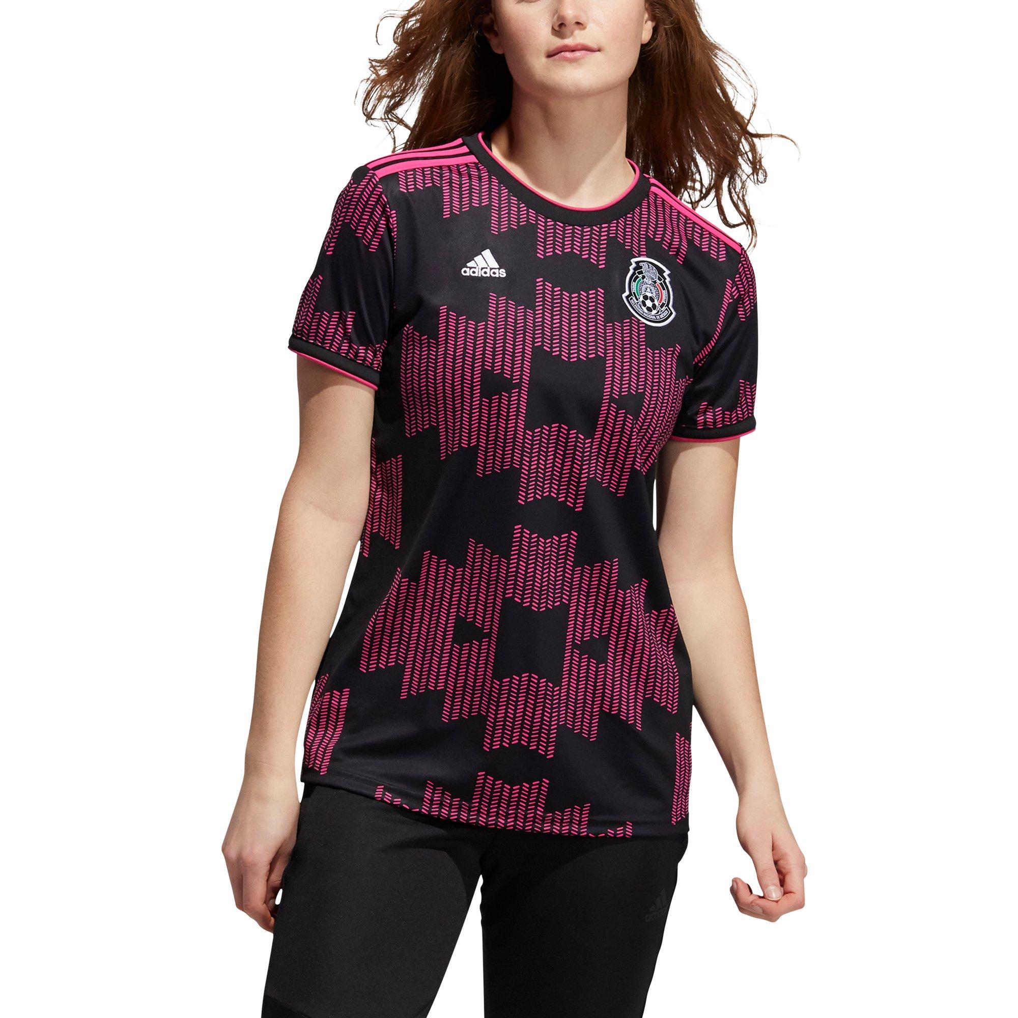 adidas Women's Black/Real Magenta Soccer Mexico Home Jersey adidas Women's Black/Real Magenta Soccer Mexico Home Jersey