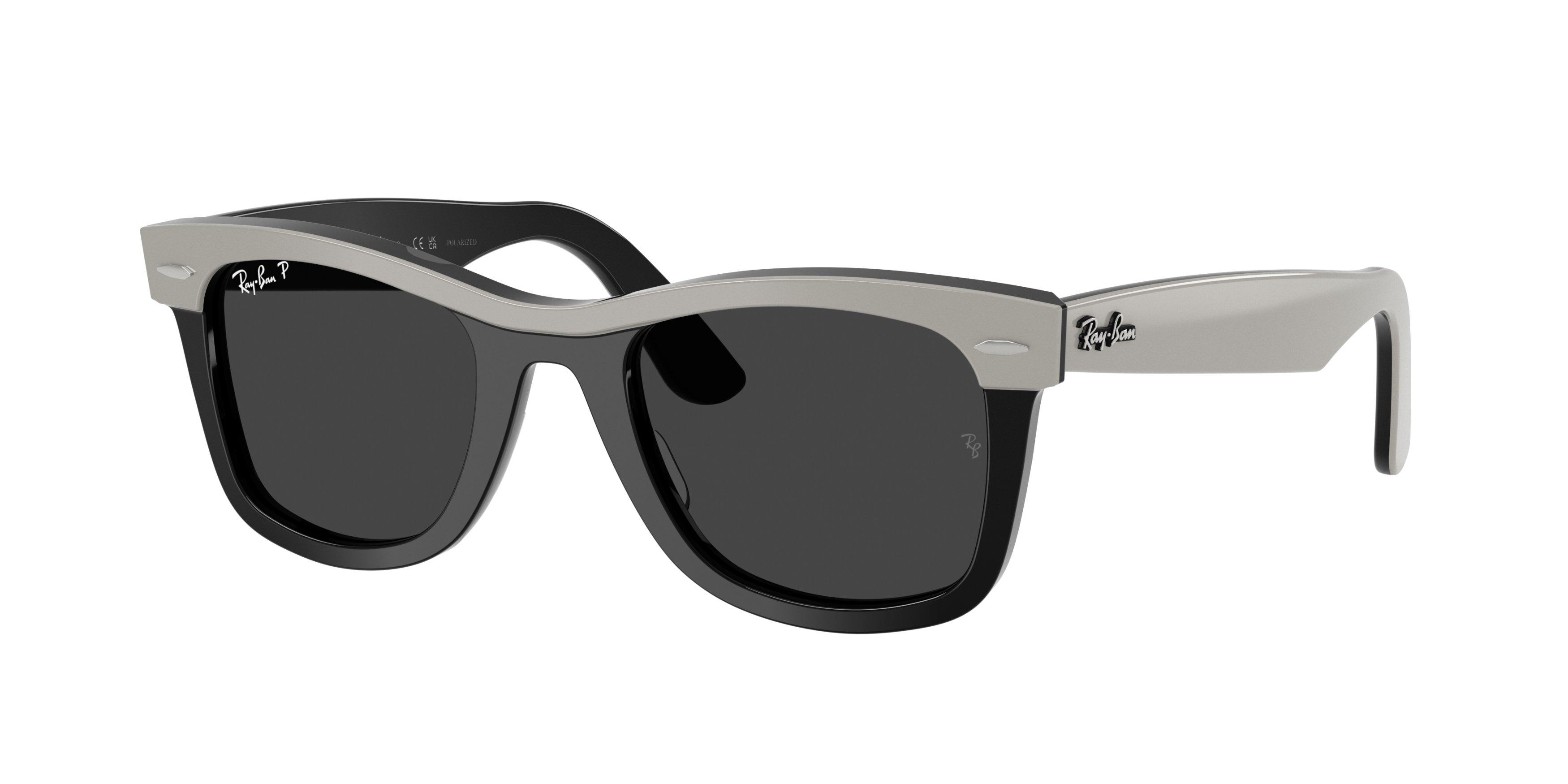 Ray-Ban Wayfarer Black Polarized Sunglasses &ndash; Grey on Black - GREY/BLACK Thumbnail View 1