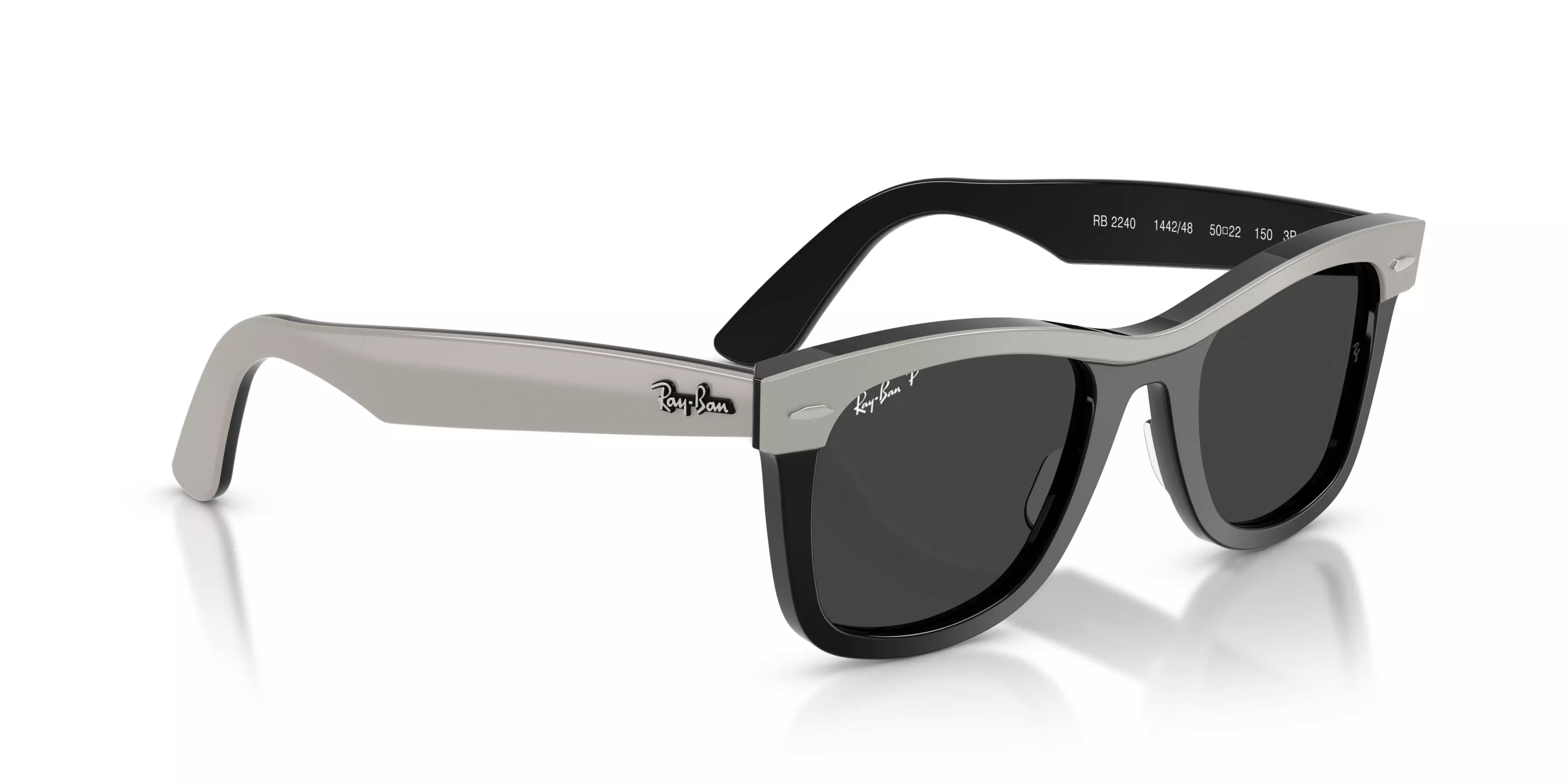 Ray-Ban Wayfarer Black Polarized Sunglasses – Grey on Black - GREY/BLACK