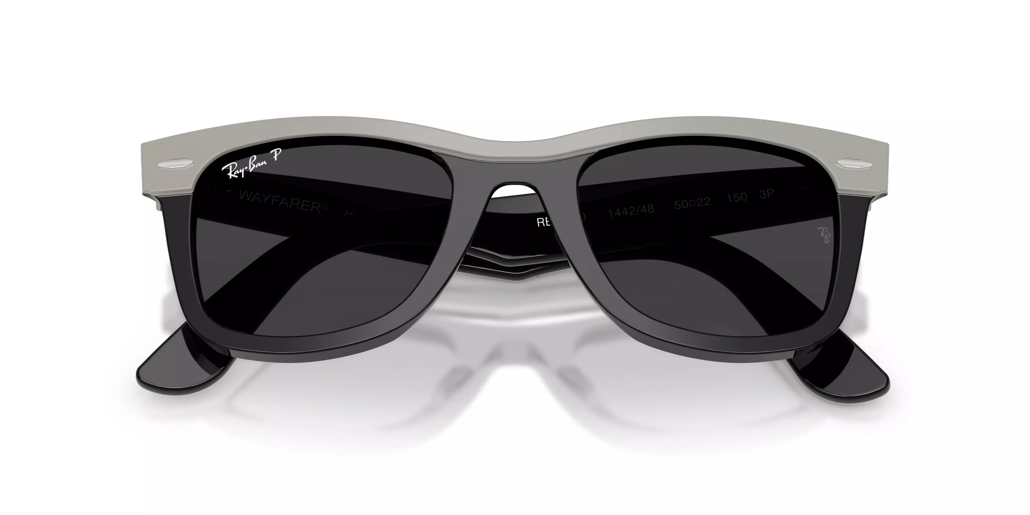 Ray-Ban Wayfarer Black Polarized Sunglasses – Grey on Black - GREY/BLACK