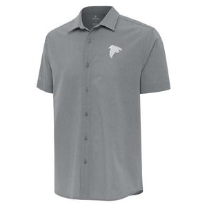 Antigua Men's Atlanta Falcons Activate Woven Shirt-Light Grey