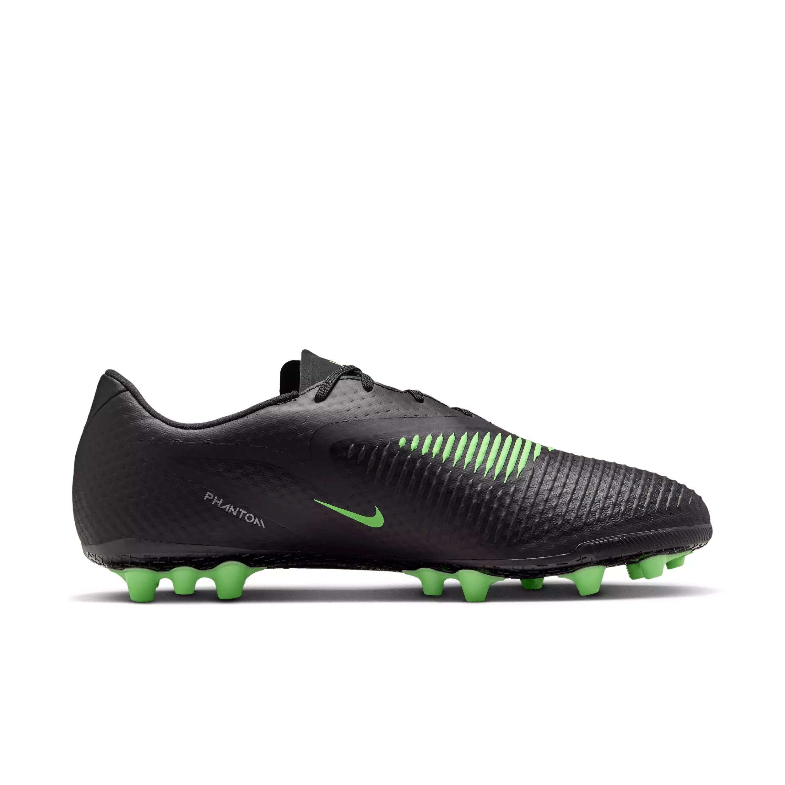 Nike Phantom 6 Low Academy AG "Black/Black/Illusion Green" Men's Soccer Cleat - BLACK/BLACK/GREEN