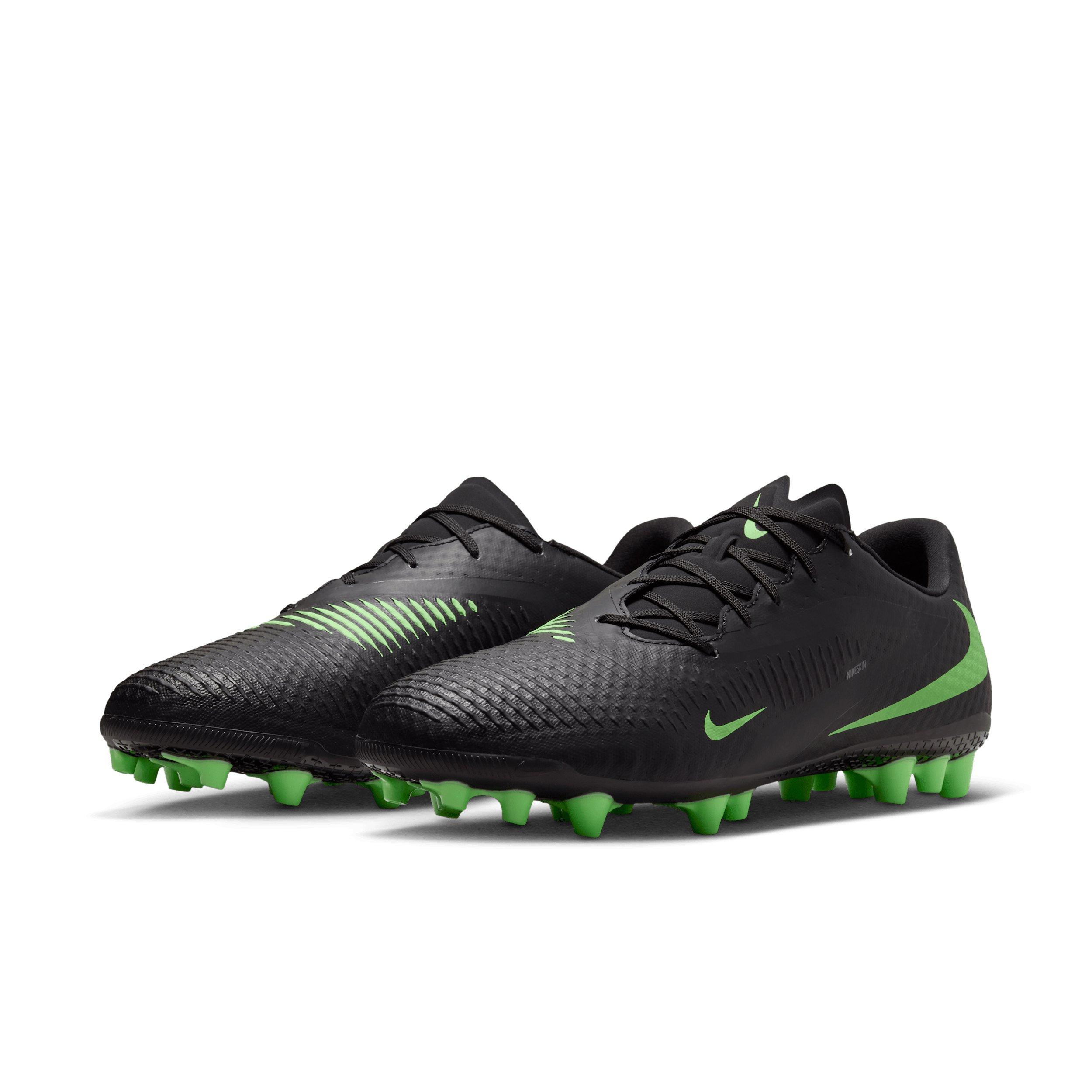 Nike Phantom 6 Low Academy AG "Black/Black/Illusion Green" Men's Soccer Cleat - BLACK/BLACK/GREEN