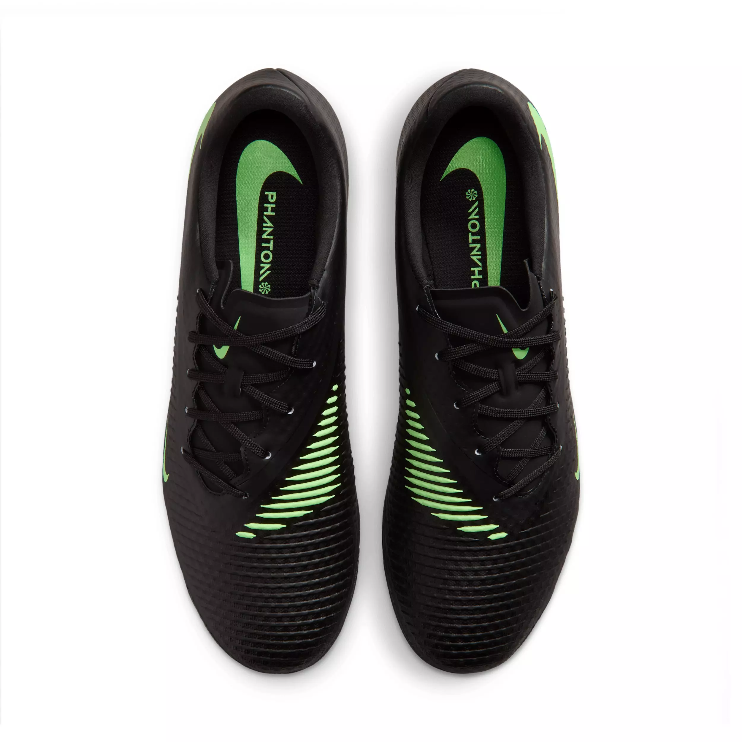 Nike Phantom 6 Low Academy AG "Black/Black/Illusion Green" Men's Soccer Cleat - BLACK/BLACK/GREEN