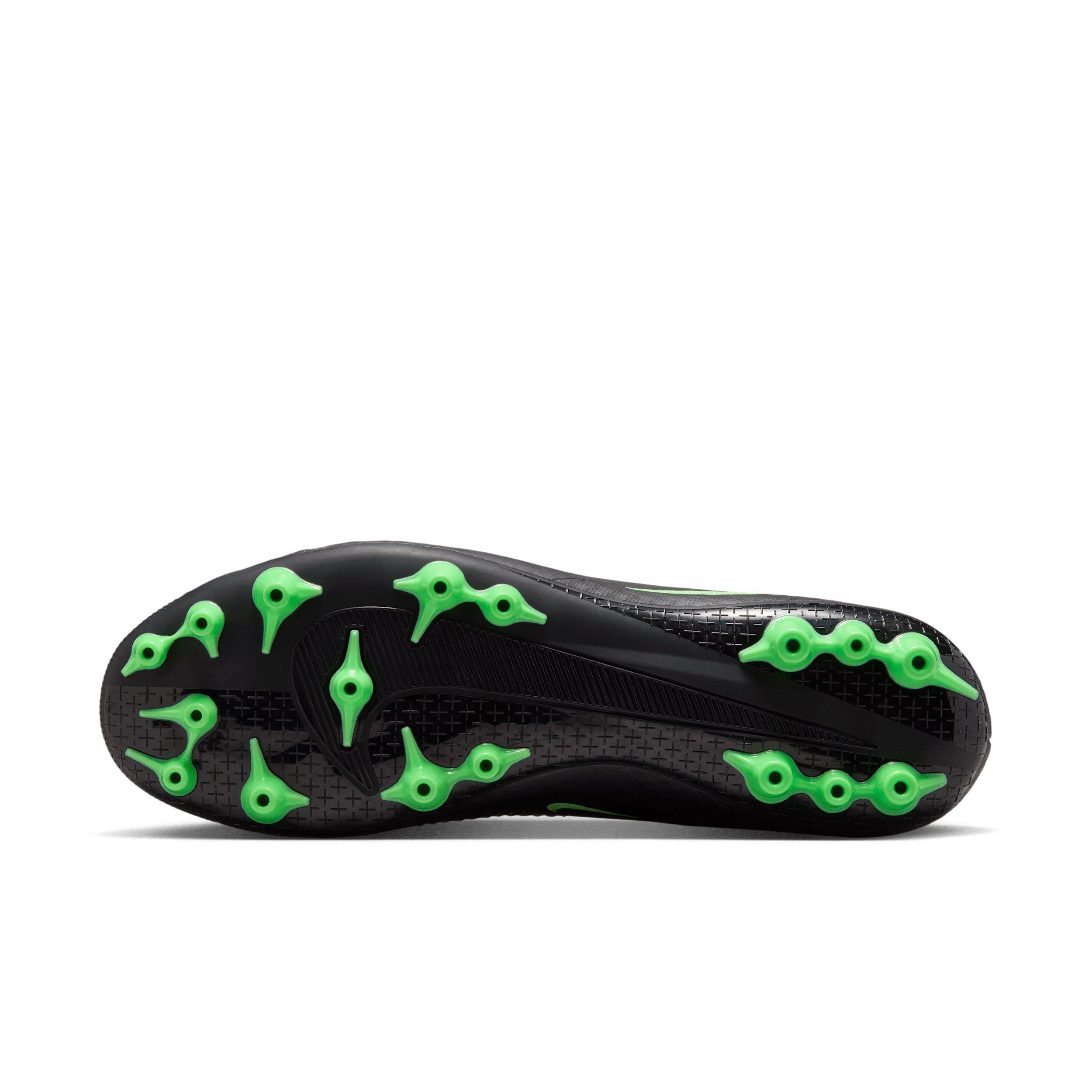 Nike Phantom 6 Low Academy AG "Black/Black/Illusion Green" Men's Soccer Cleat - BLACK/BLACK/GREEN