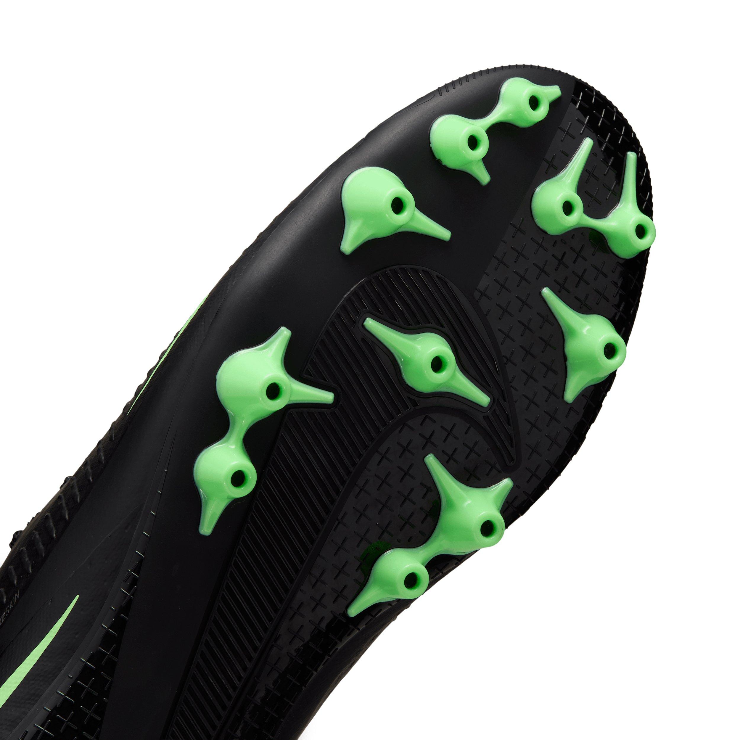 Nike Phantom 6 Low Academy AG "Black/Black/Illusion Green" Men's Soccer Cleat - BLACK/BLACK/GREEN