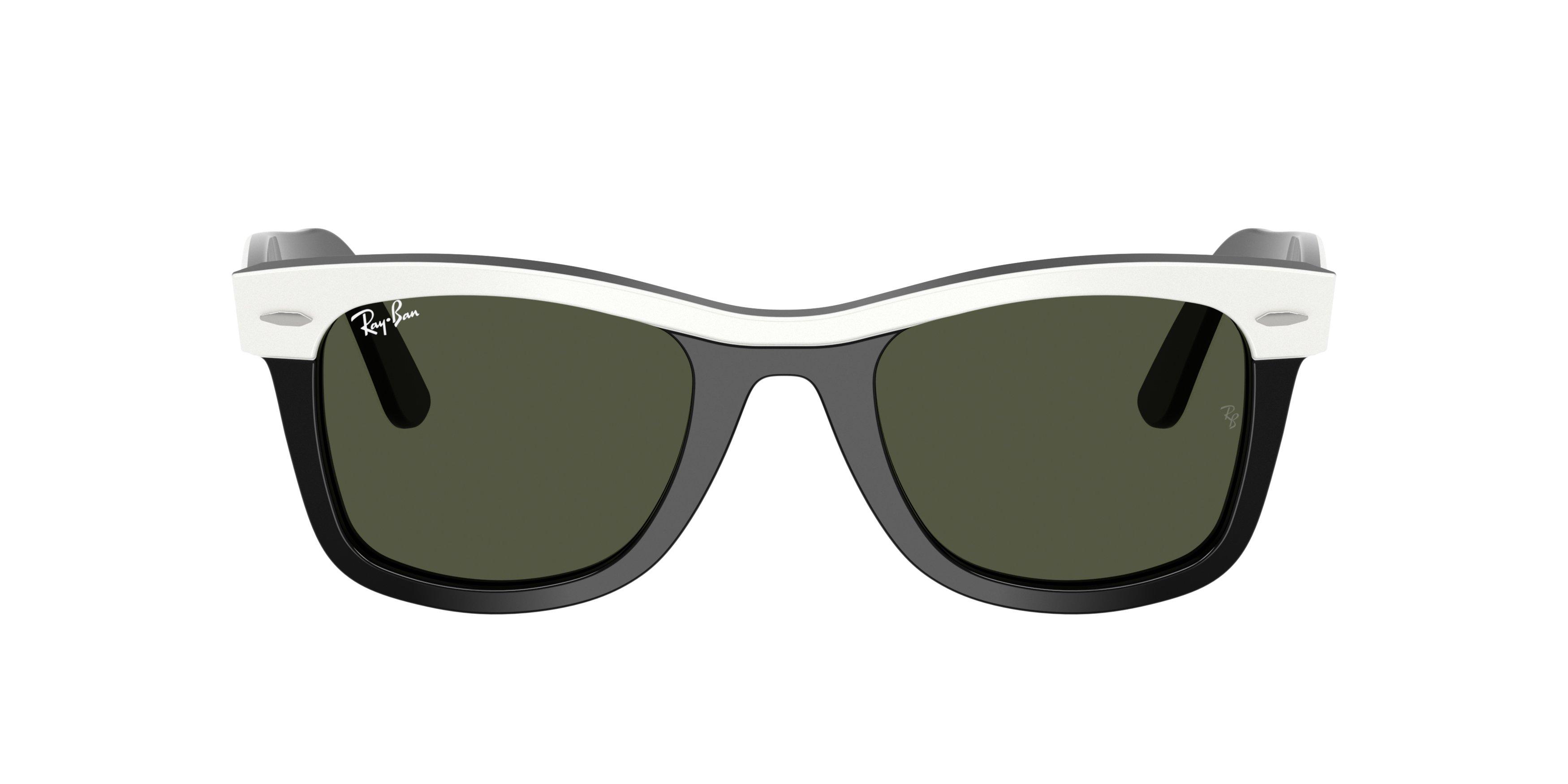 Ray-Ban Wayfarer Green Sunglasses &ndash; White on Black - WHITE/BLACK Thumbnail View 2