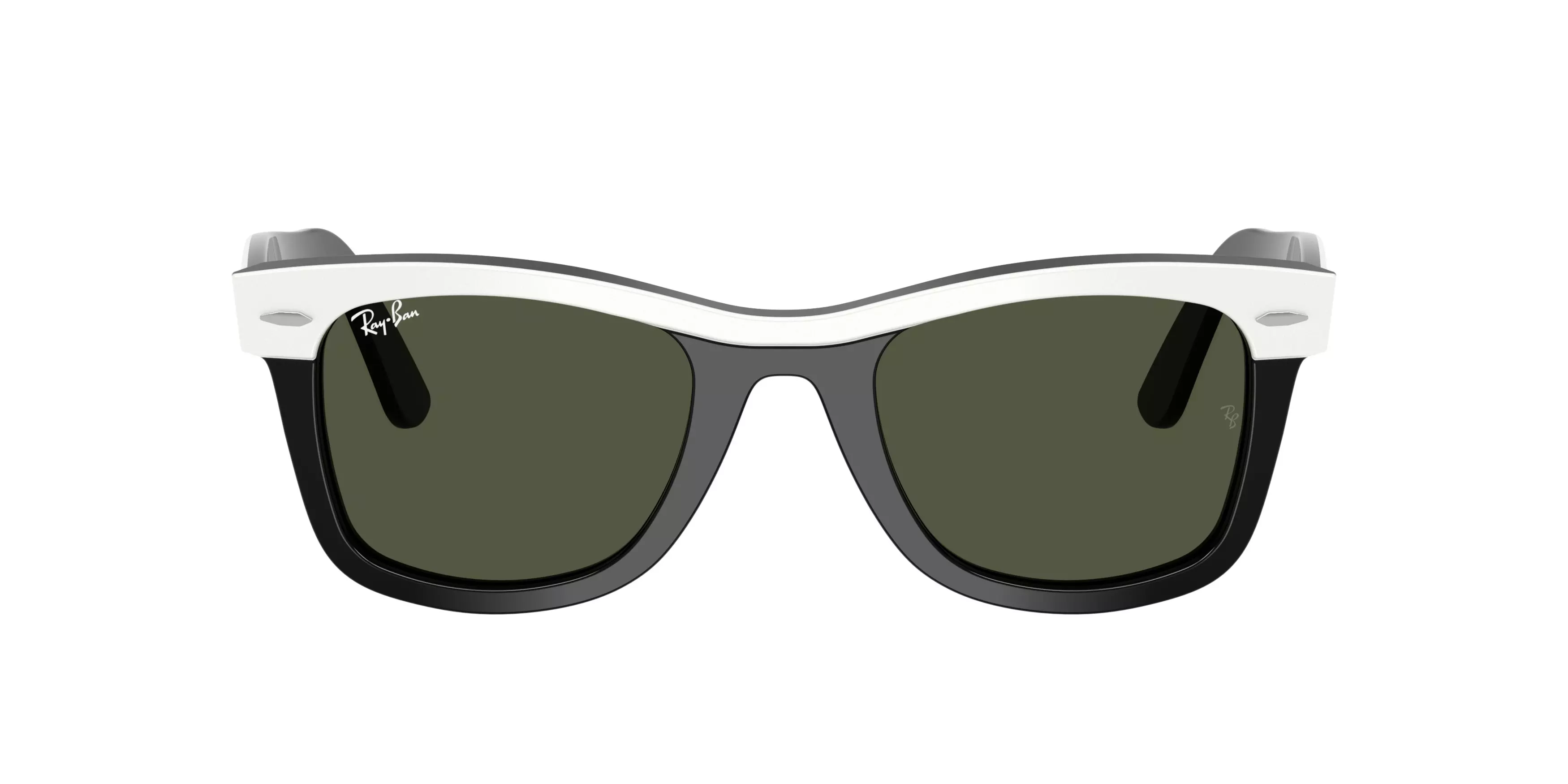 Ray-Ban Wayfarer Green Sunglasses – White on Black - WHITE/BLACK