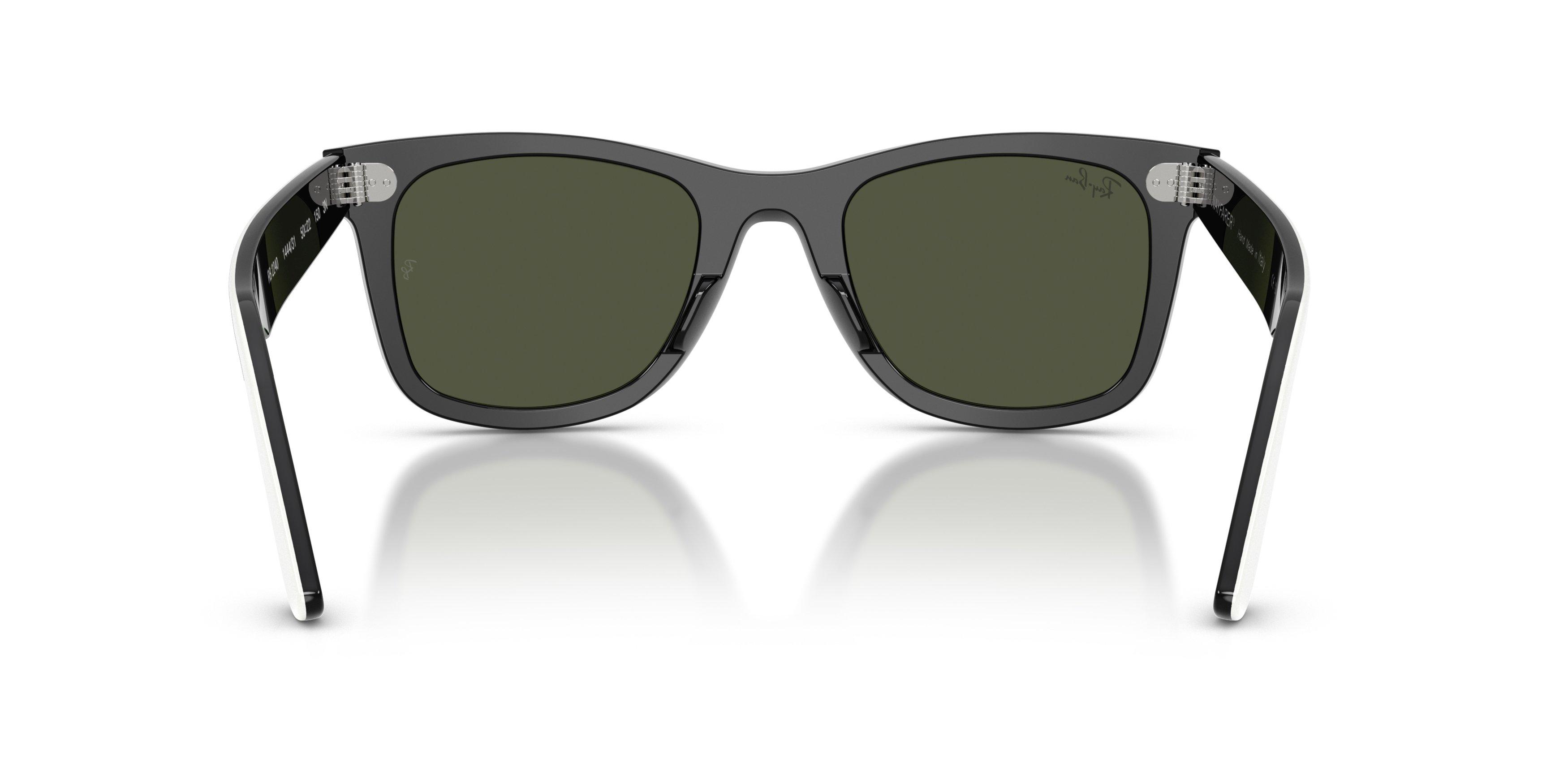Ray-Ban Wayfarer Green Sunglasses &ndash; White on Black - WHITE/BLACK Thumbnail View 3