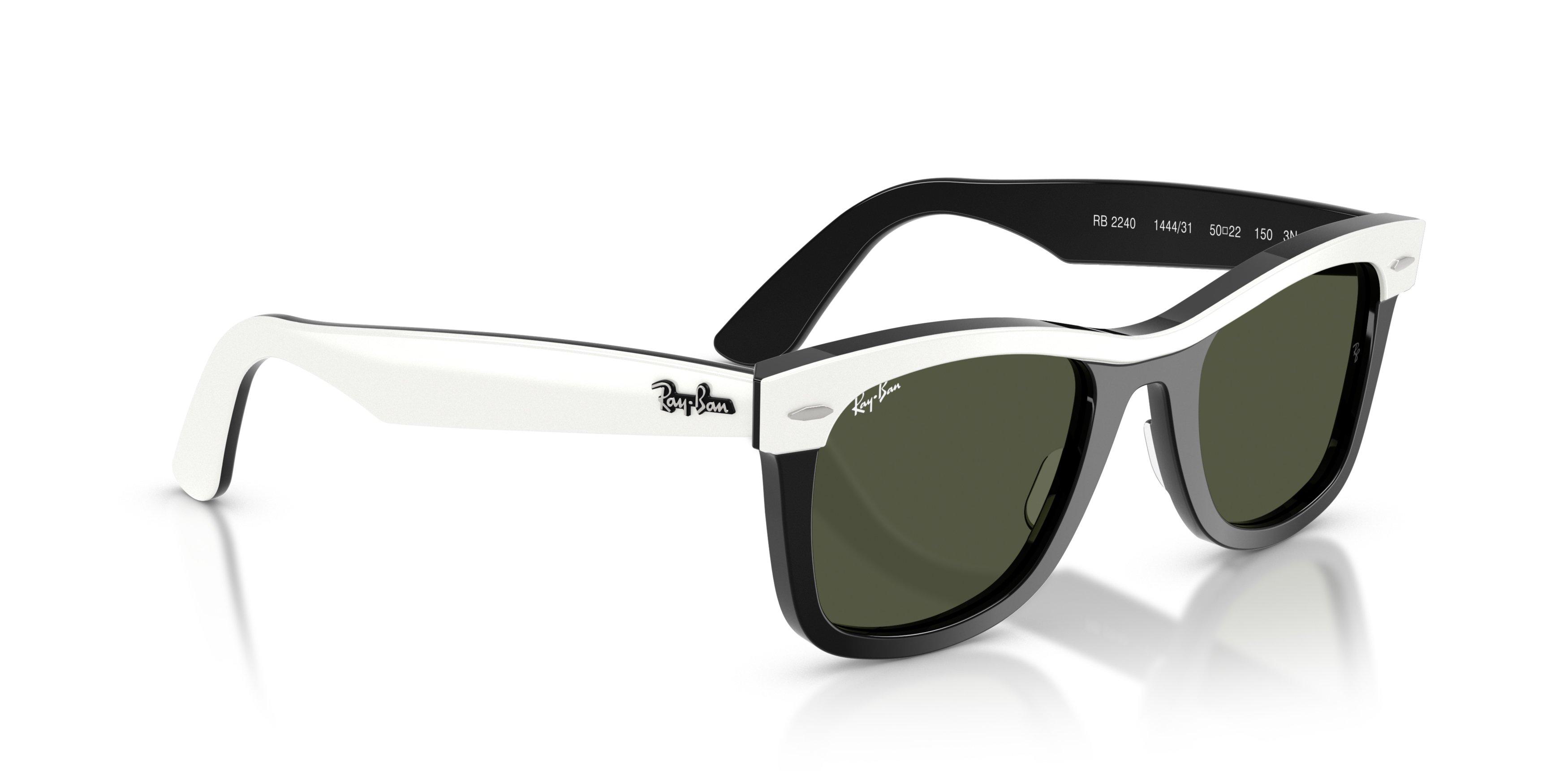 Ray-Ban Wayfarer Green Sunglasses &ndash; White on Black - WHITE/BLACK Thumbnail View 4
