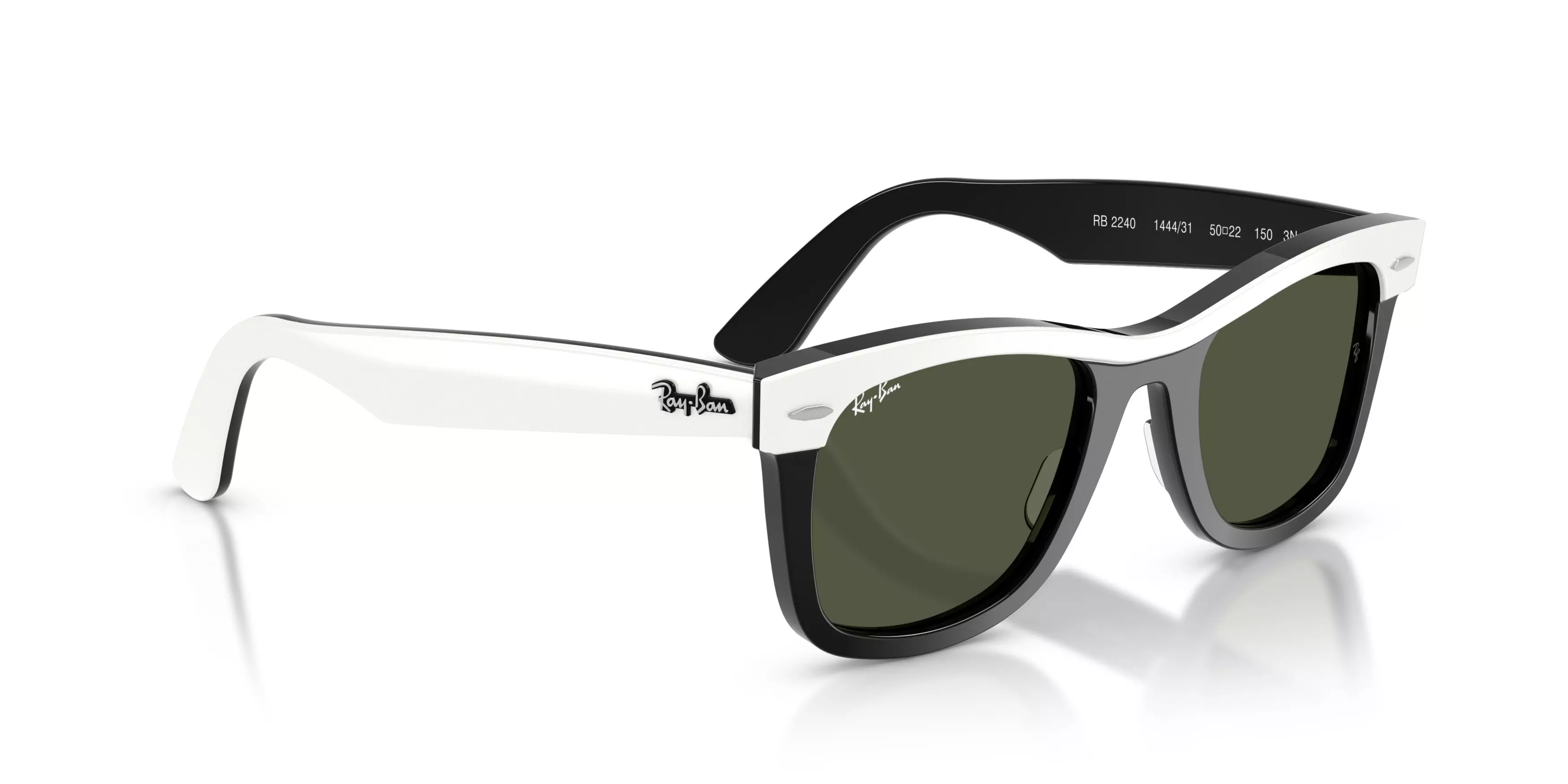 Ray-Ban Wayfarer Green Sunglasses – White on Black - WHITE/BLACK