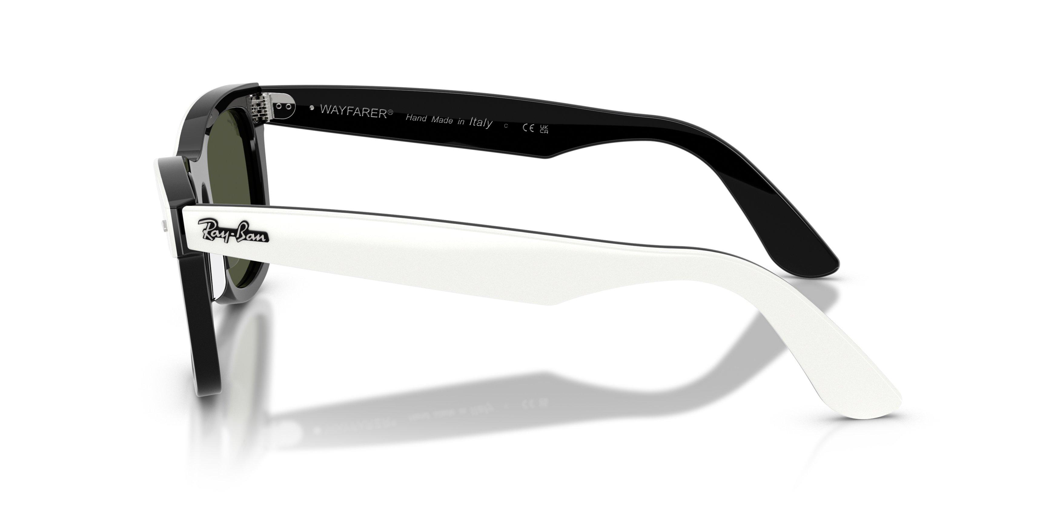 Ray-Ban Wayfarer Green Sunglasses &ndash; White on Black - WHITE/BLACK Thumbnail View 5