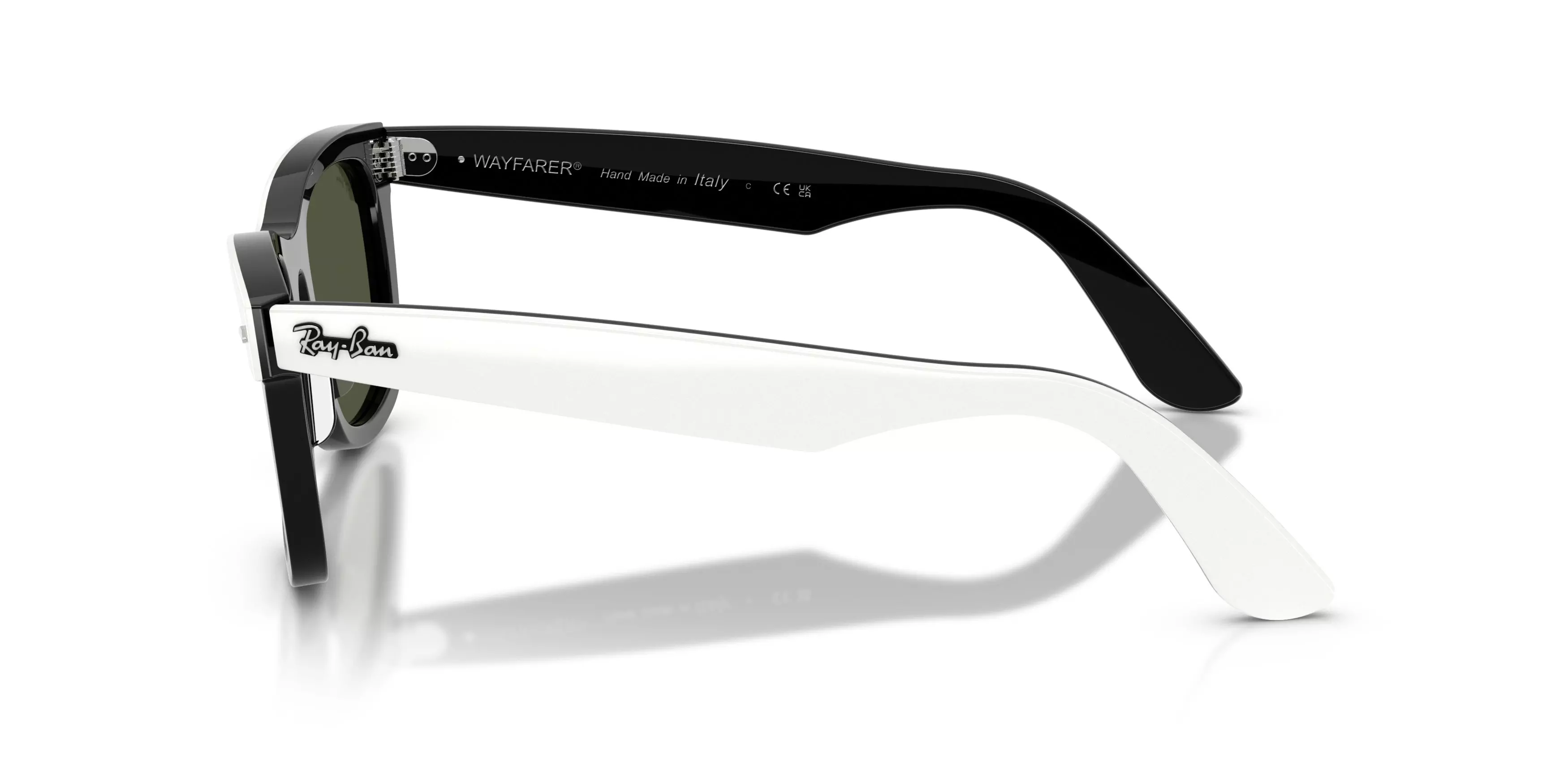 Ray-Ban Wayfarer Green Sunglasses – White on Black - WHITE/BLACK