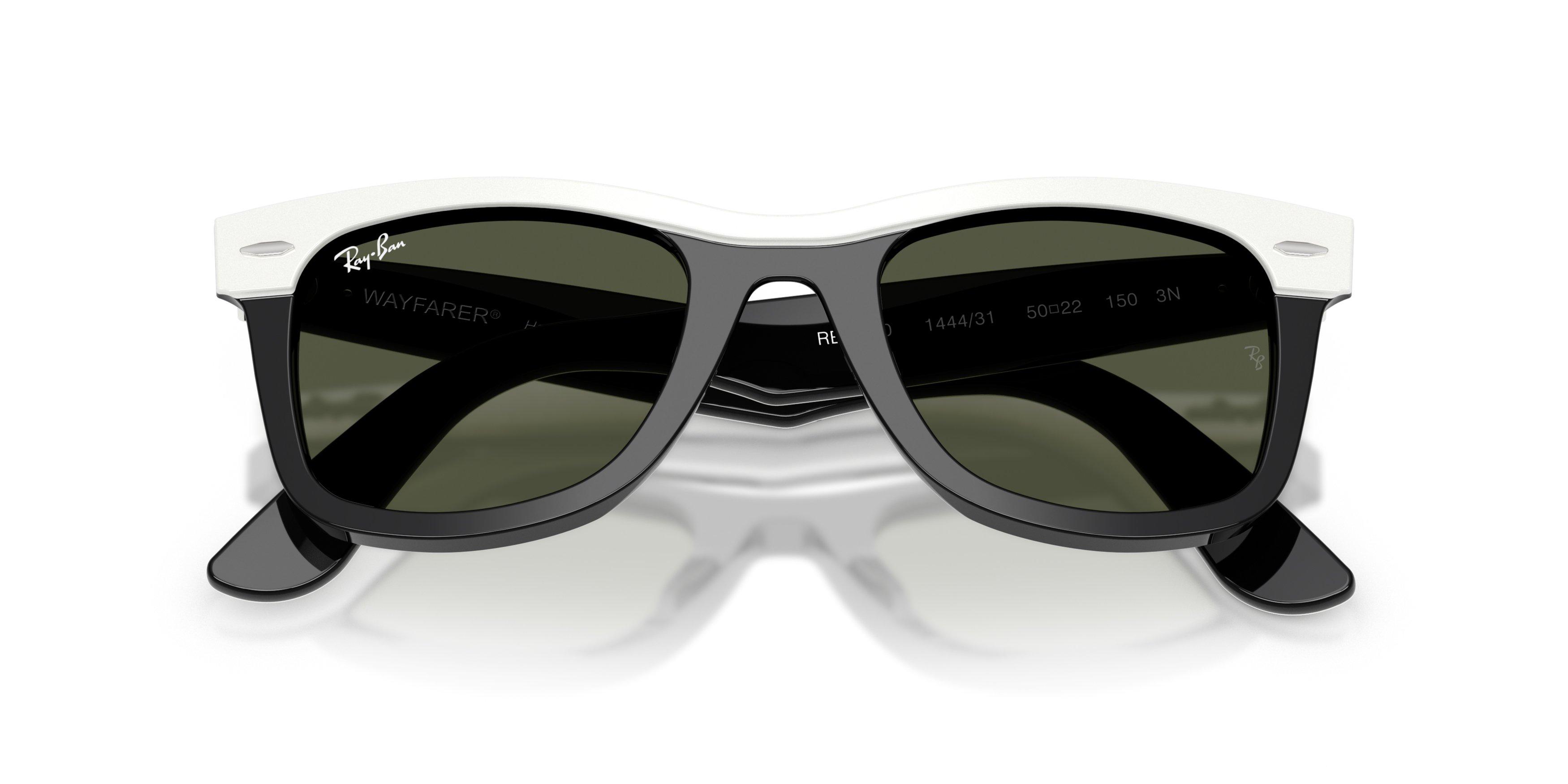 Ray-Ban Wayfarer Green Sunglasses &ndash; White on Black - WHITE/BLACK Thumbnail View 6