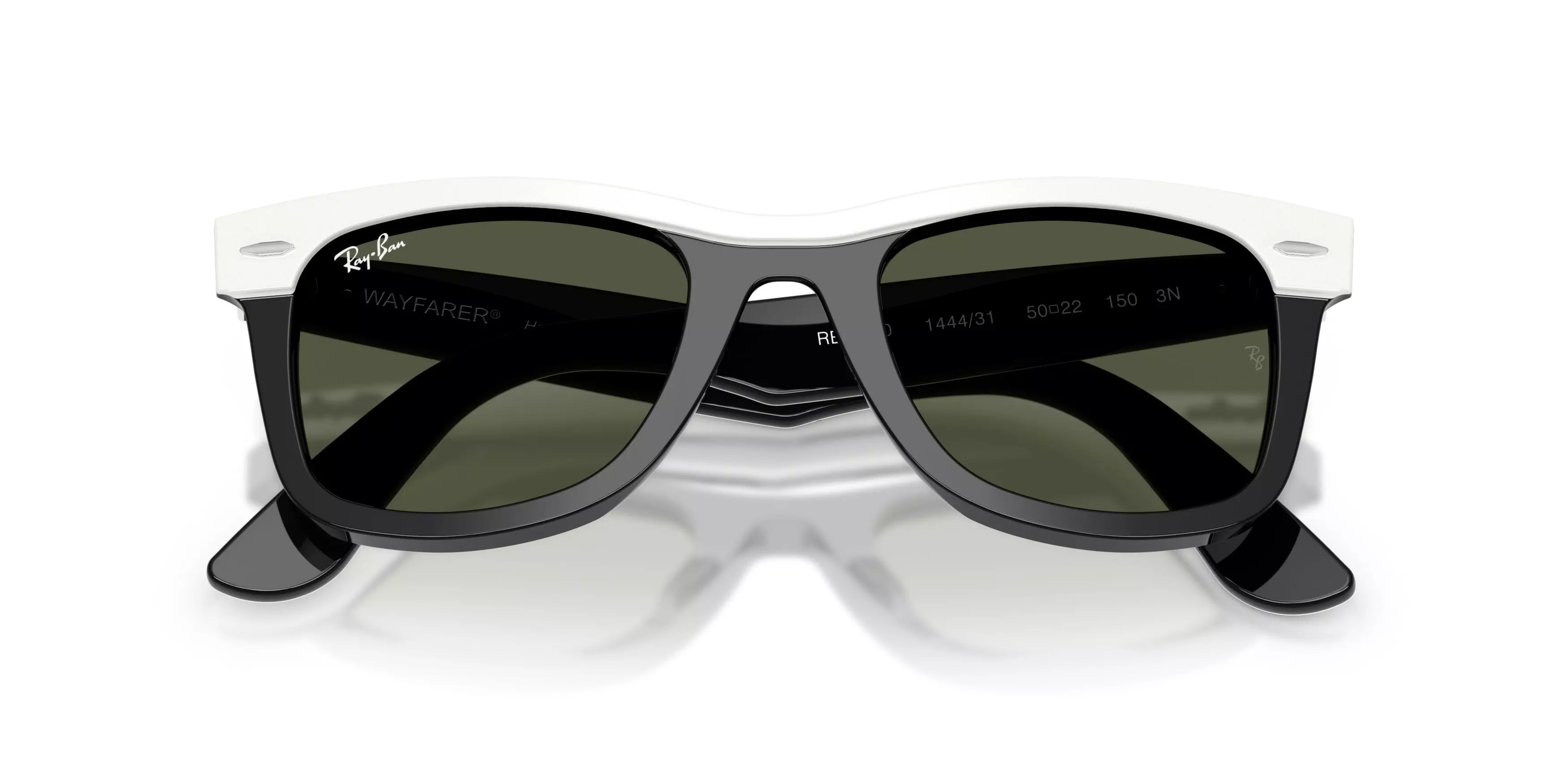 Ray-Ban Wayfarer Green Sunglasses – White on Black - WHITE/BLACK