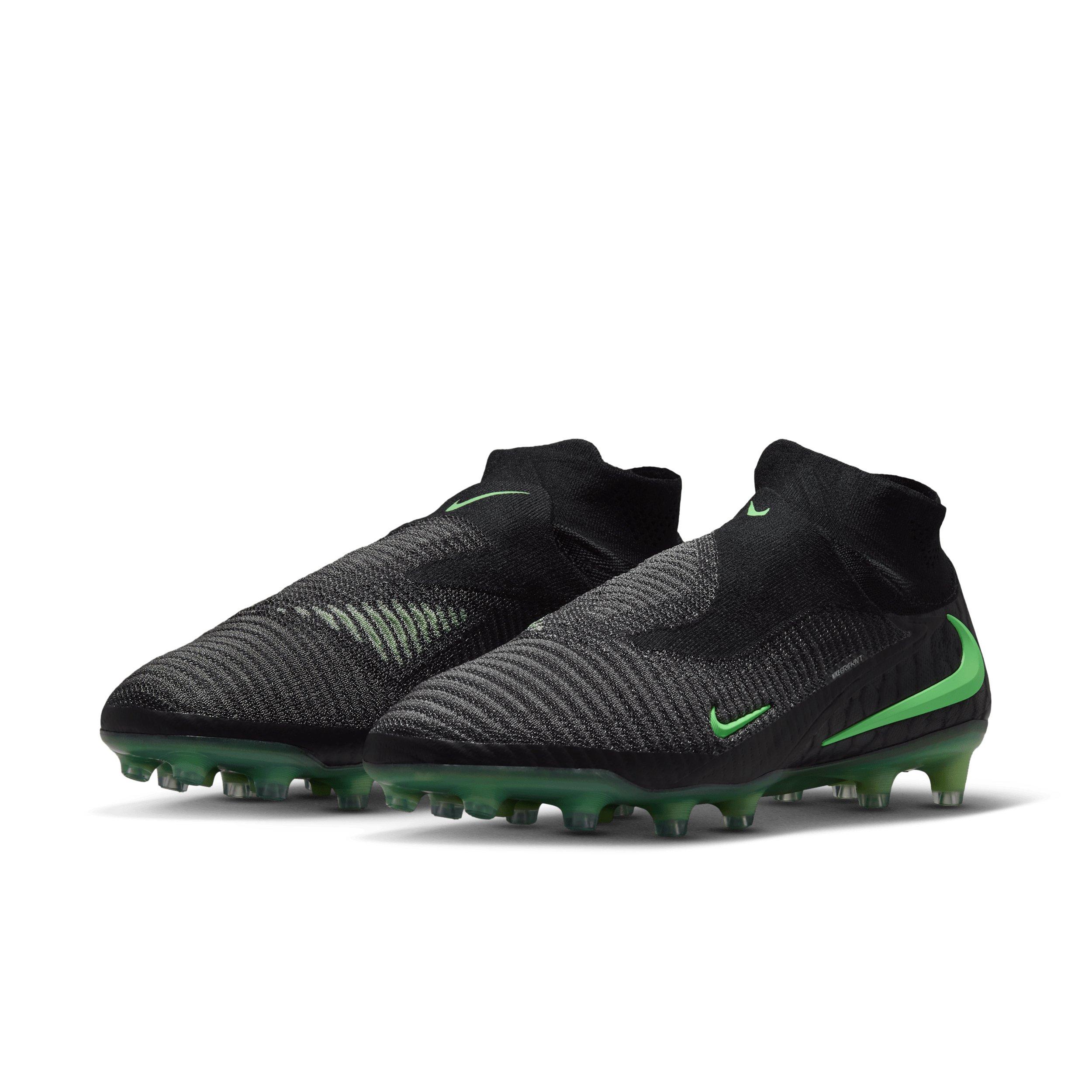 Nike Phantom 6 High Elite AG "Black/Black/Illusion Green" Men's Soccer Cleat - BLACK/BLACK/GREEN Thumbnail View 3