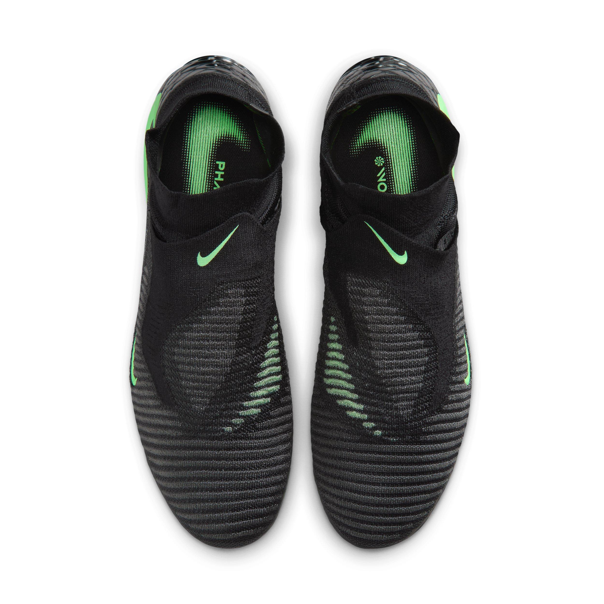 Nike Phantom 6 High Elite AG "Black/Black/Illusion Green" Men's Soccer Cleat - BLACK/BLACK/GREEN Thumbnail View 4
