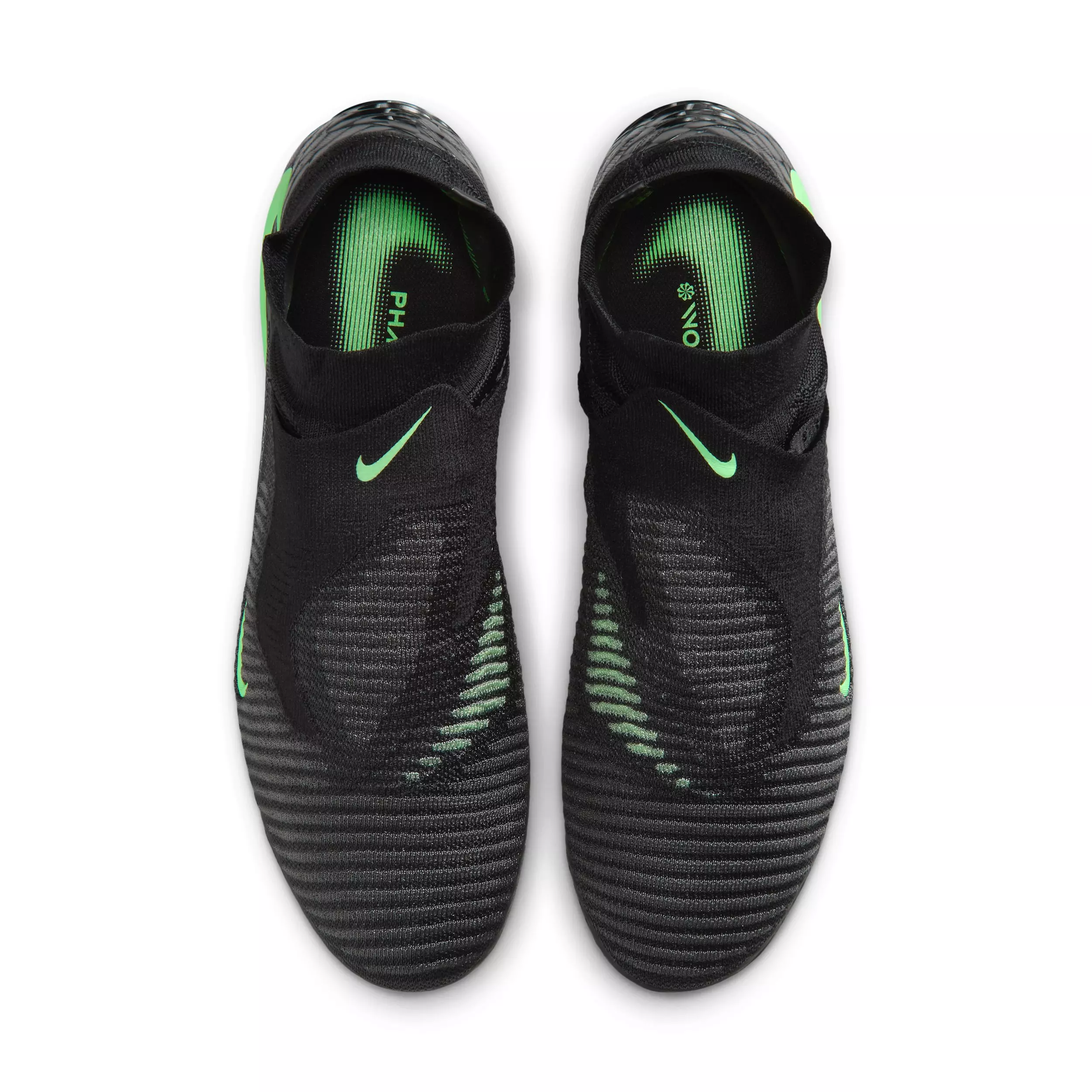 Nike Phantom 6 High Elite AG "Black/Black/Illusion Green" Men's Soccer Cleat - BLACK/BLACK/GREEN